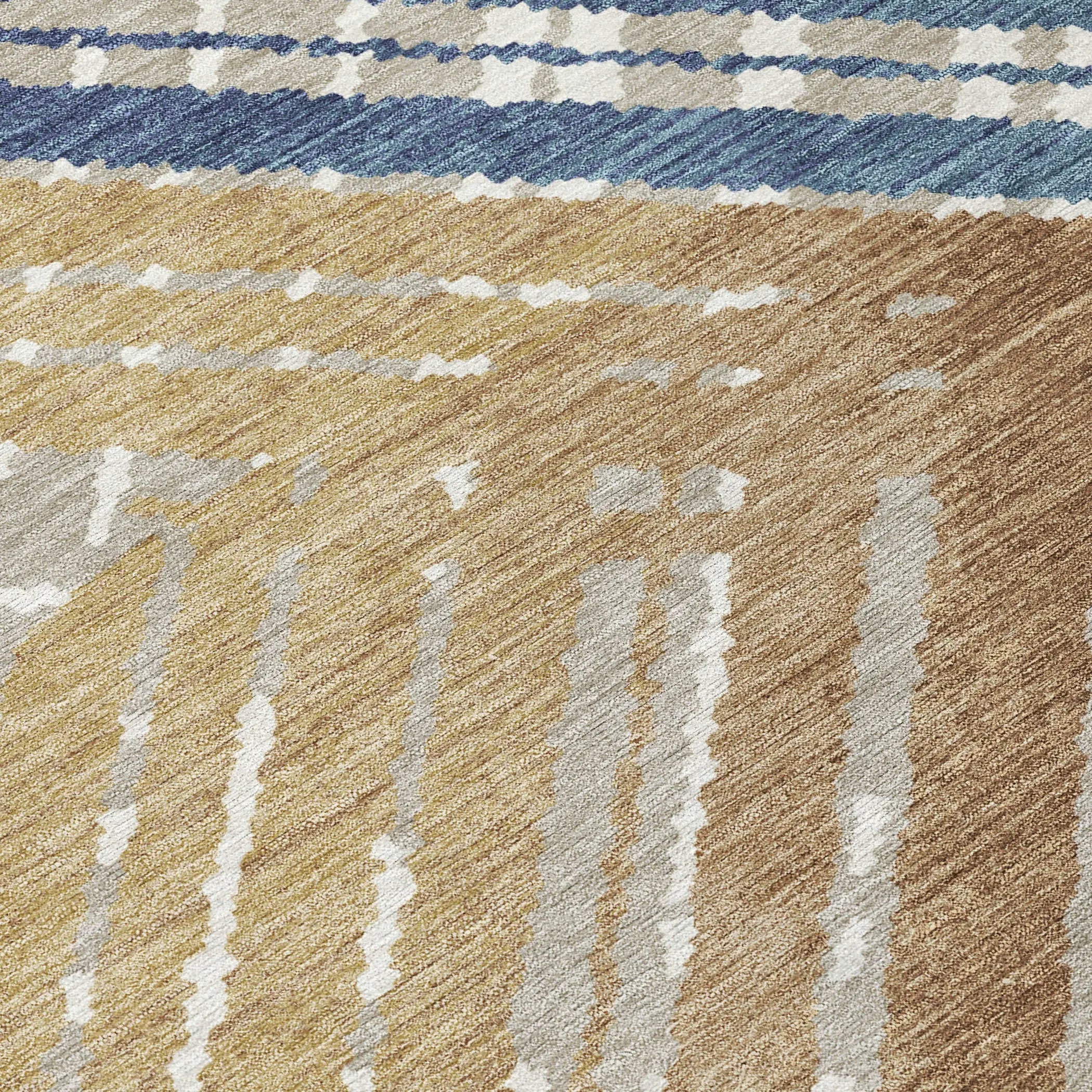 8' X 10' Navy Blue And Black Geometric Washable Indoor Outdoor Area Rug Homeroots Outdoor