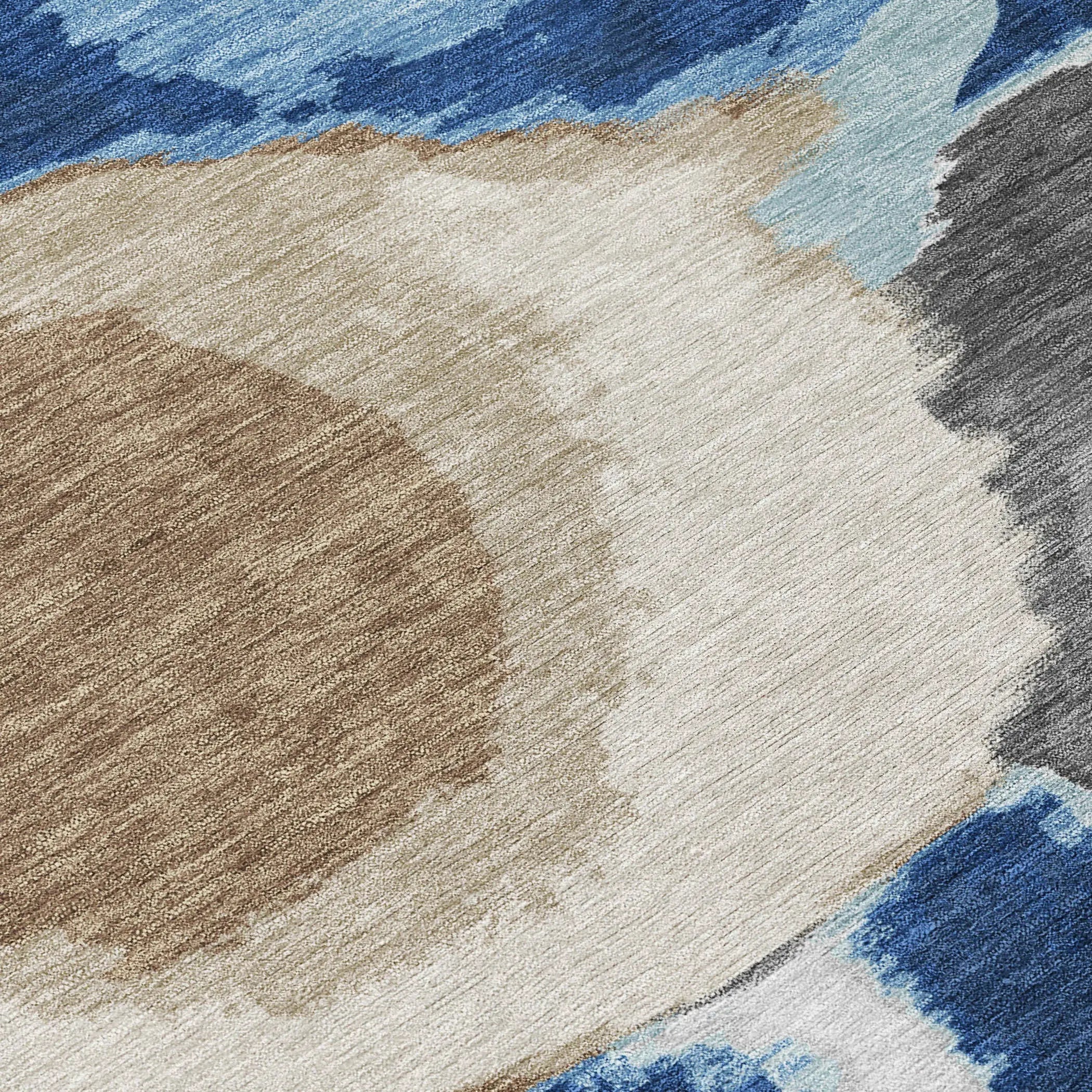 8' X 10' Navy Blue And Blue Abstract Washable Indoor Outdoor Area Rug Homeroots Outdoor