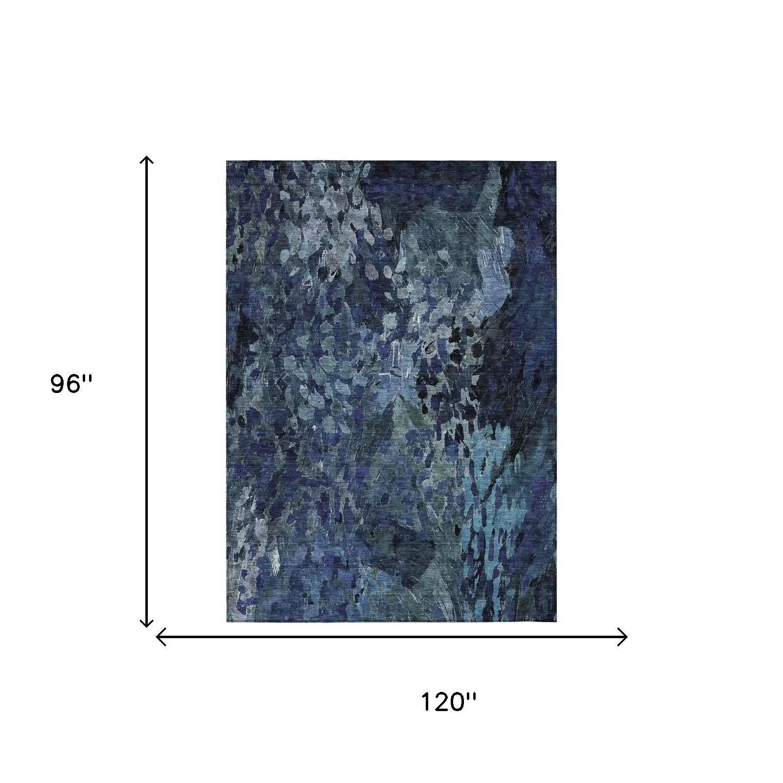 8' X 10' Navy Blue And Blue Abstract Washable Indoor Outdoor Area Rug Homeroots Outdoor
