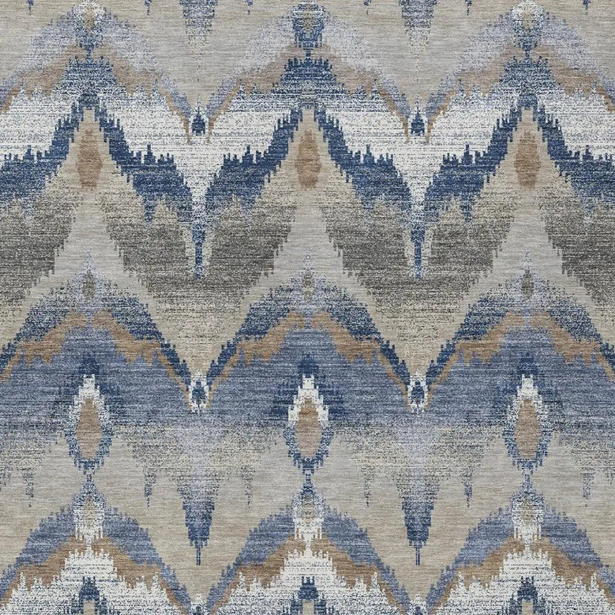 8' X 10' Navy Blue And Blue Abstract Washable Indoor Outdoor Area Rug Homeroots Outdoor