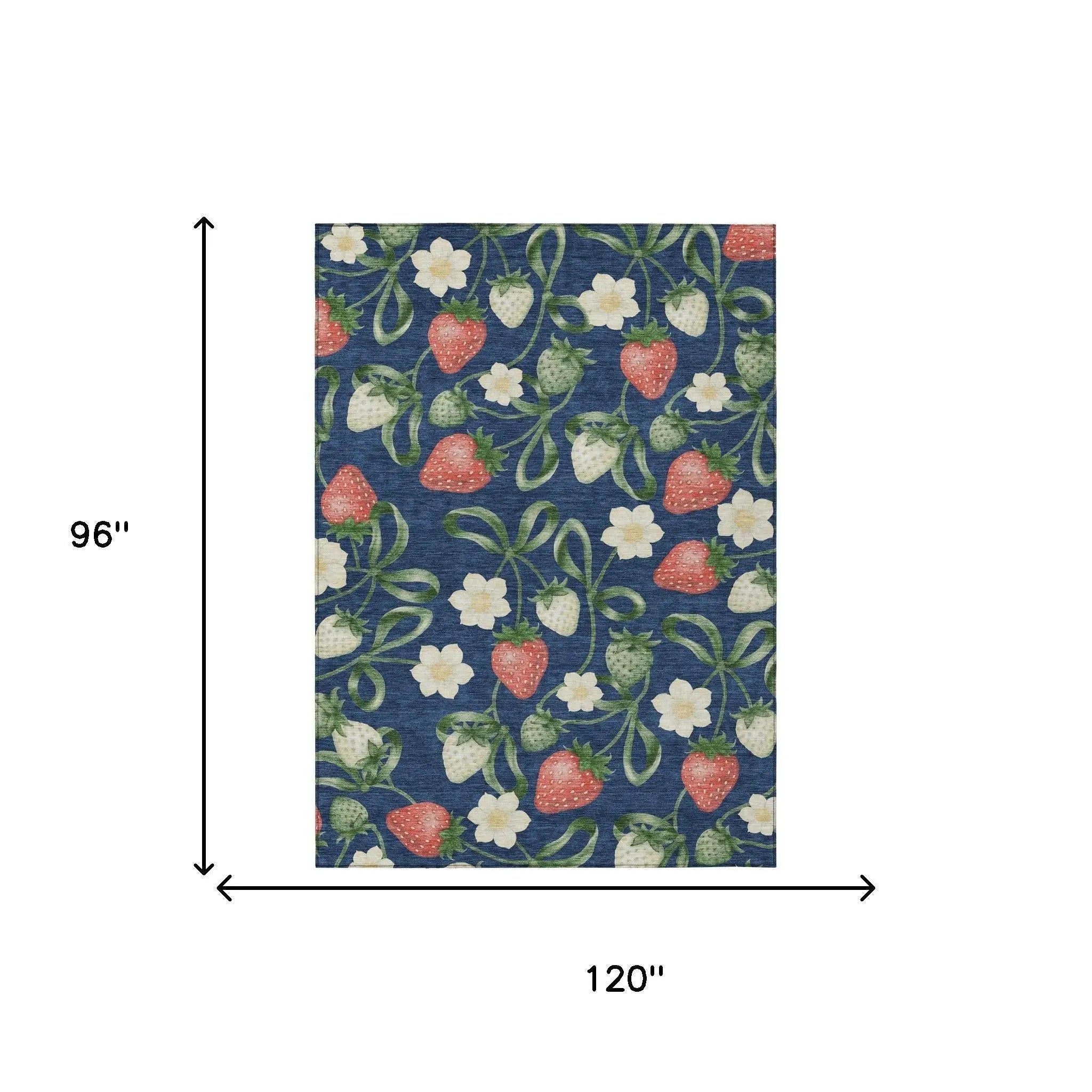 8' X 10' Navy Blue And Blue Floral Washable Indoor Outdoor Area Rug Homeroots Outdoor