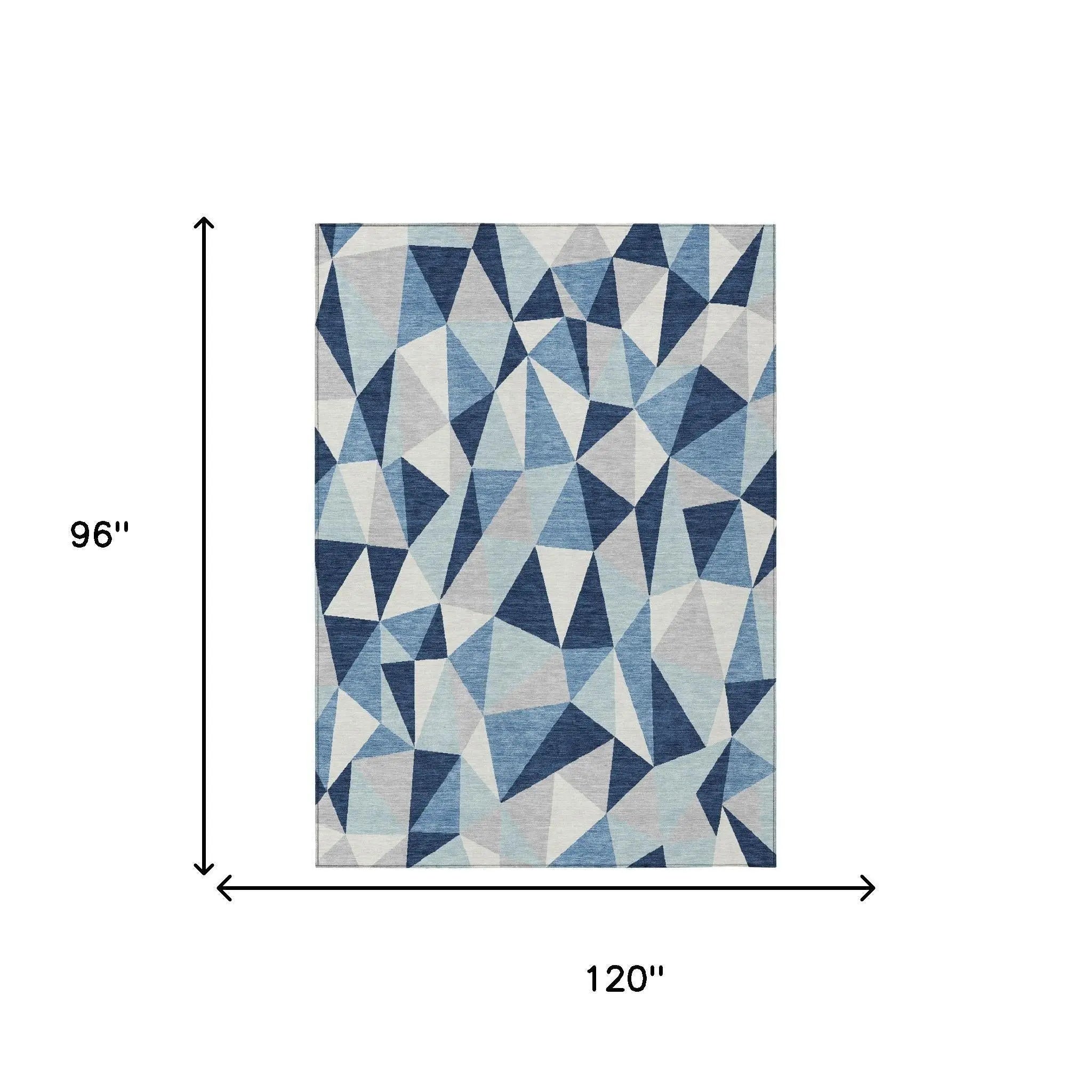 8' X 10' Navy Blue And Blue Geometric Washable Indoor Outdoor Area Rug Homeroots Outdoor