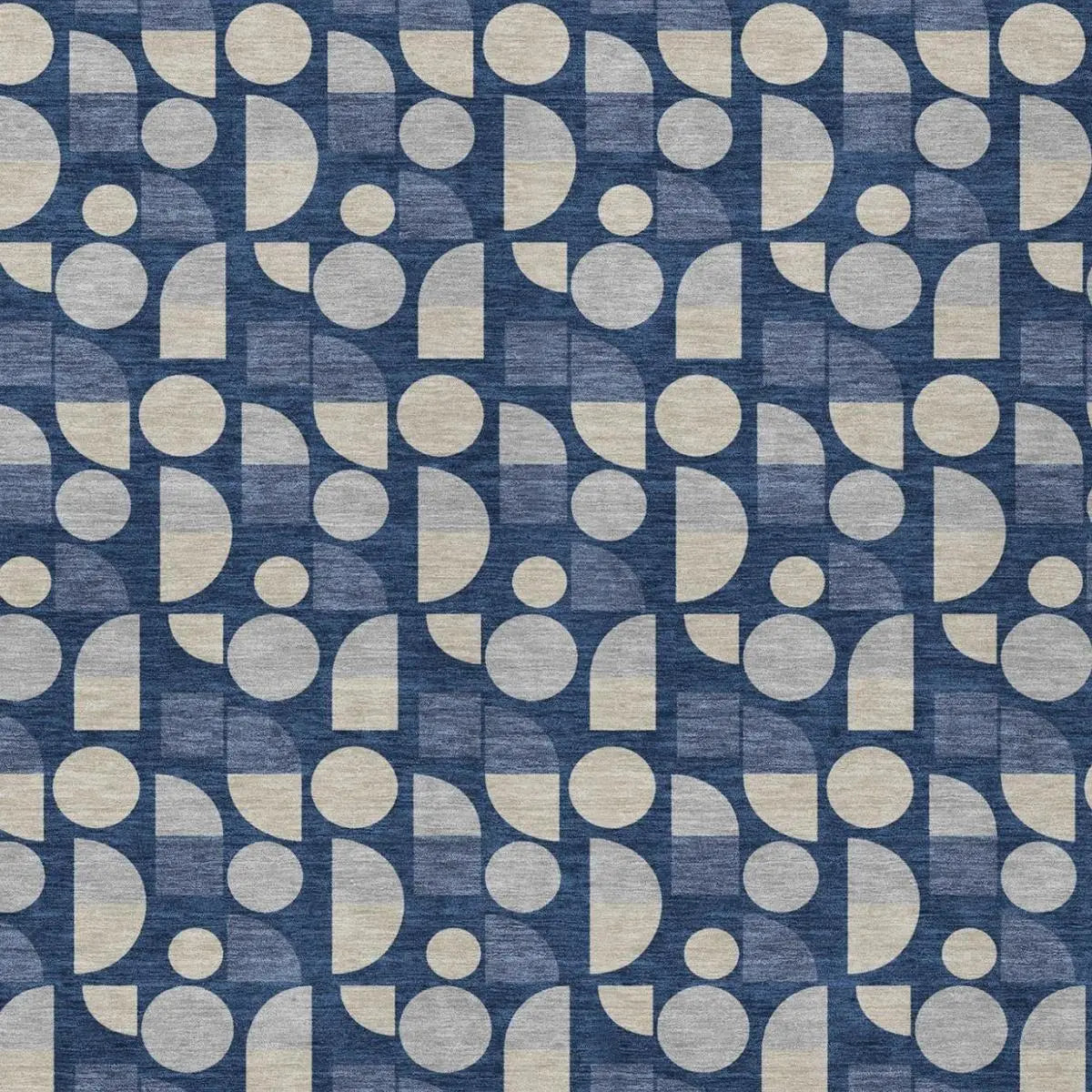 8' X 10' Navy Blue And Blue Geometric Washable Indoor Outdoor Area Rug Homeroots Outdoor