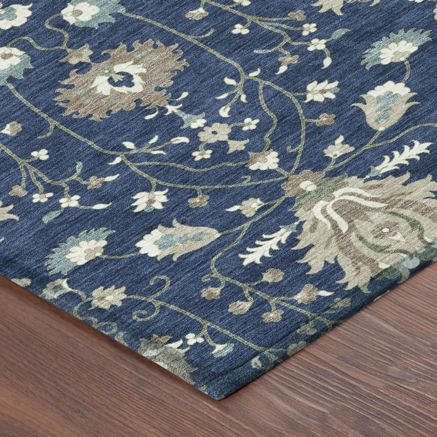 8' X 10' Navy Blue And Blue Oriental Washable Indoor Outdoor Area Rug Homeroots Outdoor