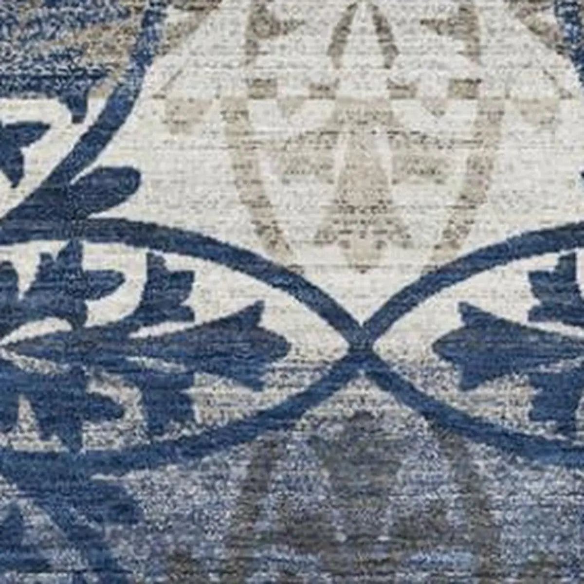 8' X 10' Navy Blue And Blue Oriental Washable Indoor Outdoor Area Rug Homeroots Outdoor