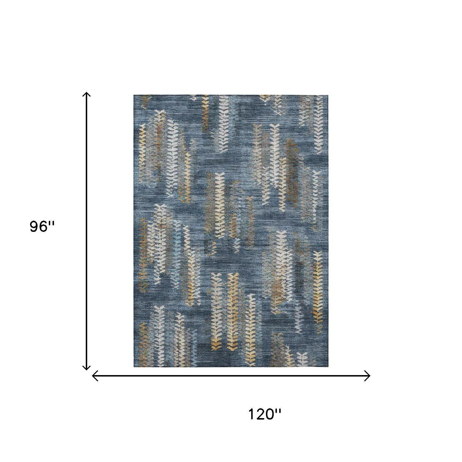 8' X 10' Navy Blue And Blue Striped Washable Indoor Outdoor Area Rug Homeroots Outdoor
