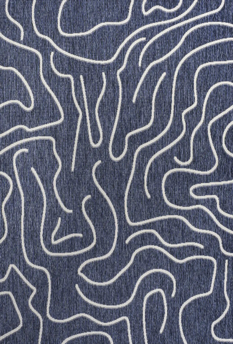 8' X 10' Navy Blue And Cream Abstract Indoor Outdoor Area Rug Homeroots Outdoor