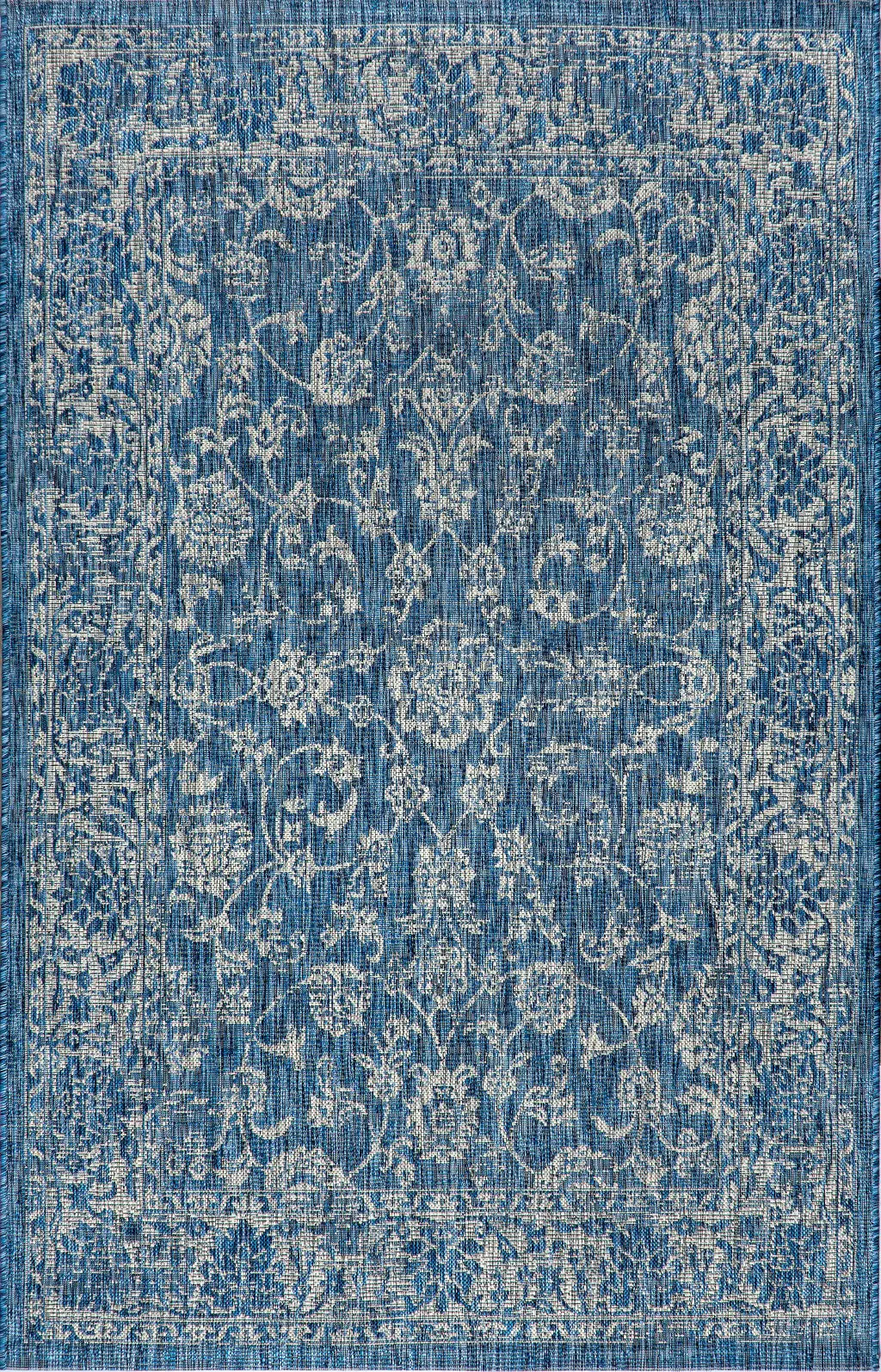8' X 10' Navy Blue And Gray Medallion Indoor Outdoor Area Rug Homeroots Outdoor