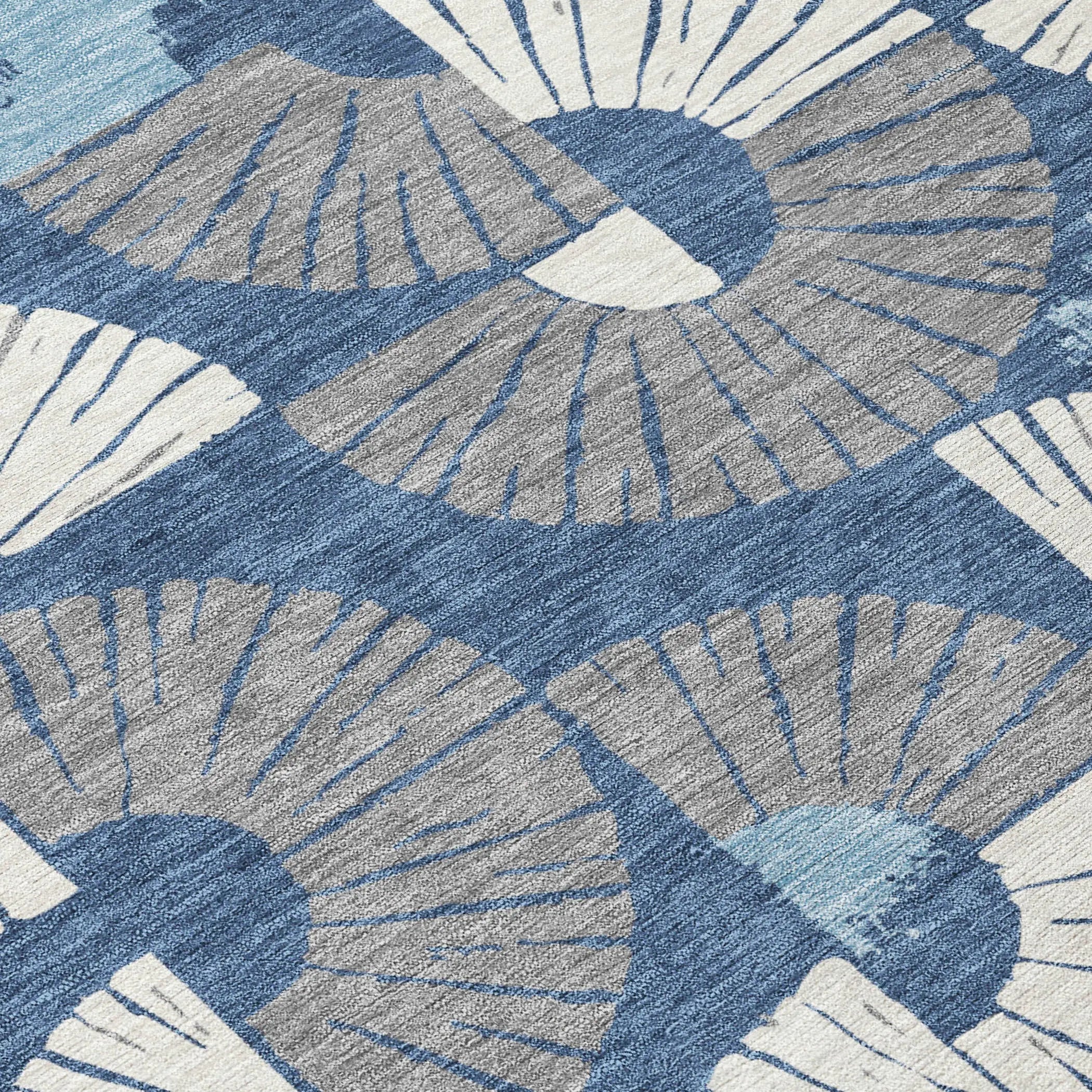 8' X 10' Navy Blue And Ivory Geometric Washable Indoor Outdoor Area Rug Homeroots Outdoor