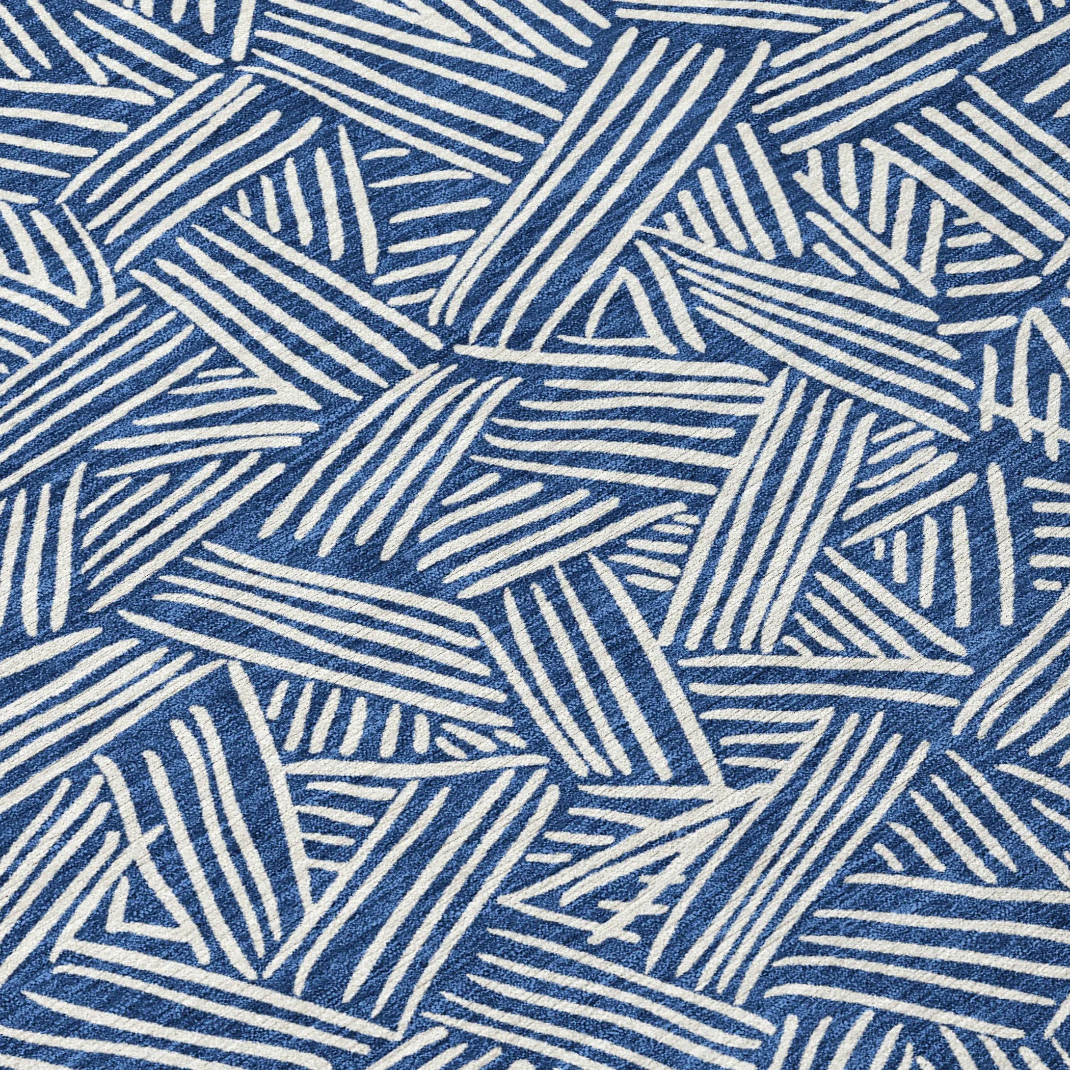 8' X 10' Navy Blue And Ivory Geometric Washable Indoor Outdoor Area Rug Homeroots Outdoor