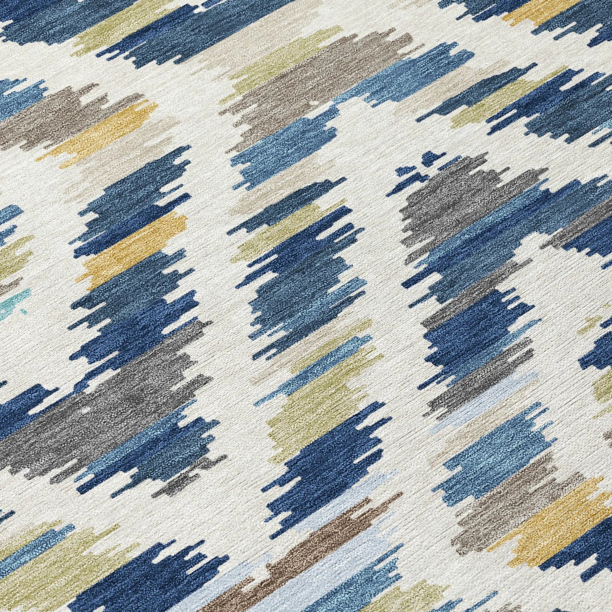 8' X 10' Navy Blue And Ivory Tribal Washable Indoor Outdoor Area Rug Homeroots Outdoor