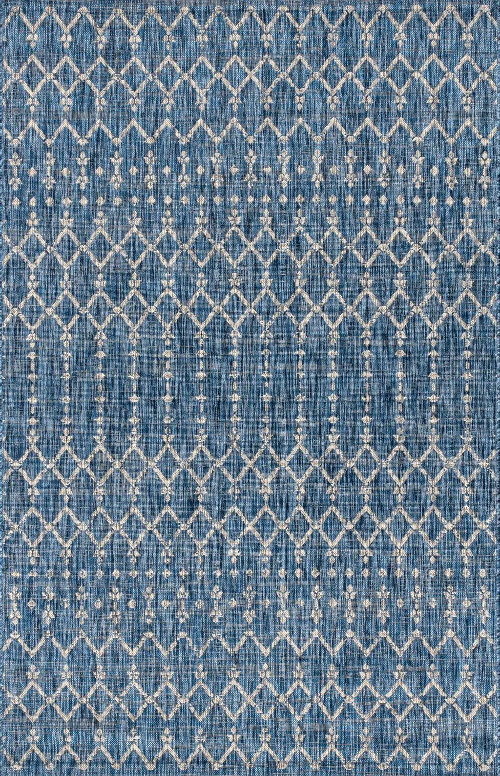 8' X 10' Navy Blue And Light Gray Trellis Indoor Outdoor Area Rug Homeroots Outdoor