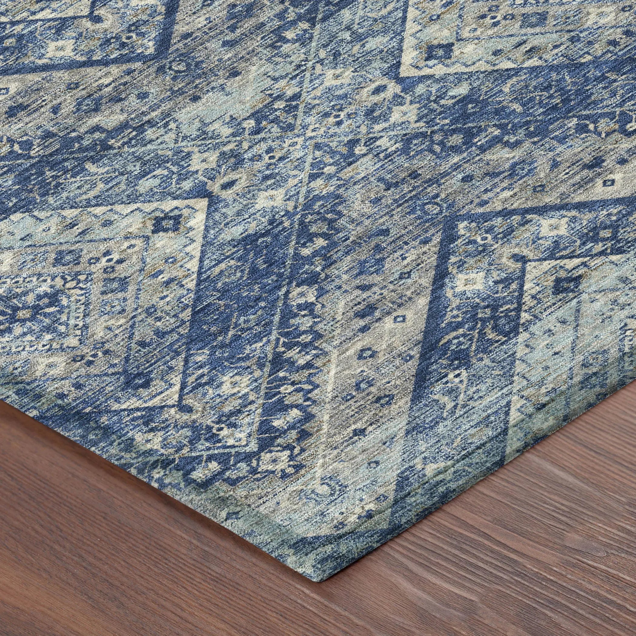 8' X 10' Navy Blue And Pink Tribal Washable Indoor Outdoor Area Rug Homeroots Outdoor