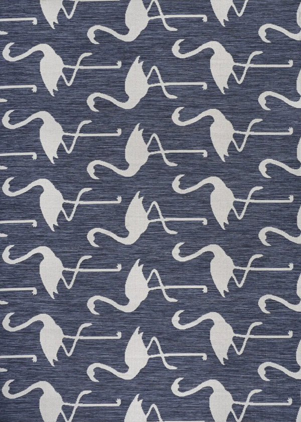8' X 10' Navy Blue And White Animal Print Indoor Outdoor Area Rug Homeroots Outdoor