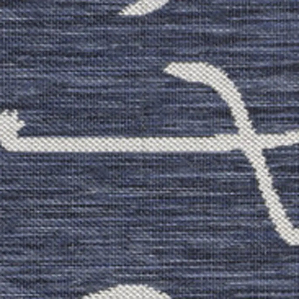 8' X 10' Navy Blue And White Animal Print Indoor Outdoor Area Rug Homeroots Outdoor