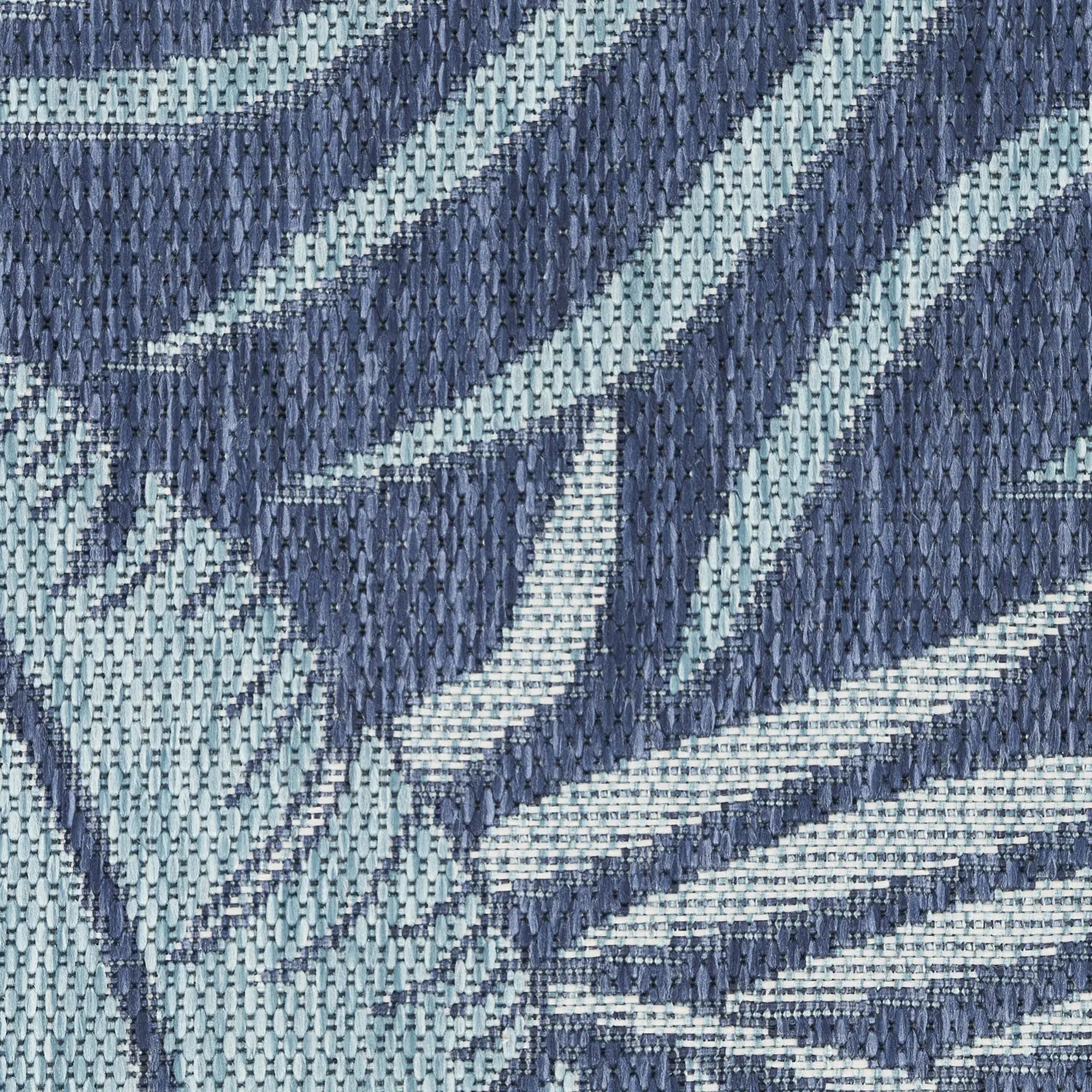 8' X 10' Navy Blue Sky Blue And Ivory Palm Leaf Indoor Outdoor Area Rug Homeroots Outdoor