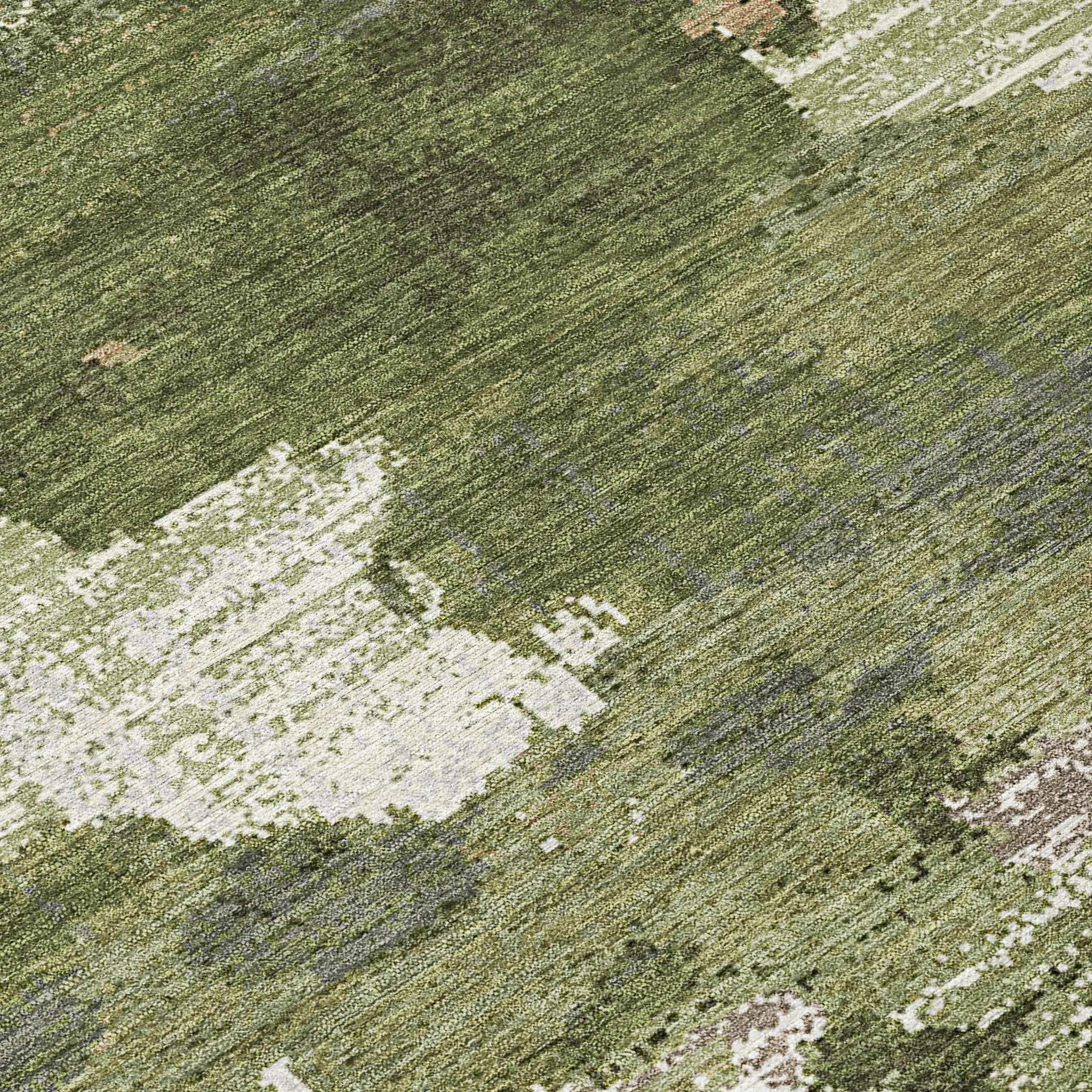 8' X 10' Olive Green And Green Abstract Washable Indoor Outdoor Area Rug Homeroots Outdoor