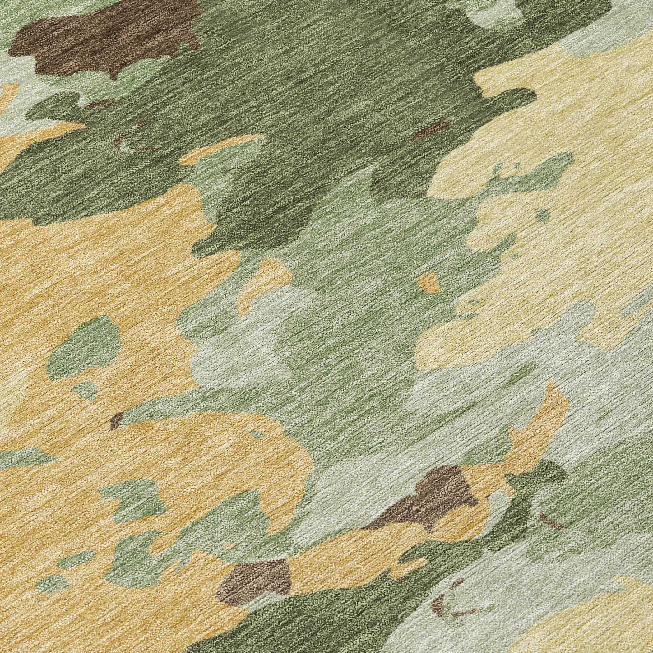 8' X 10' Olive Green And Green Abstract Washable Indoor Outdoor Area Rug Homeroots Outdoor