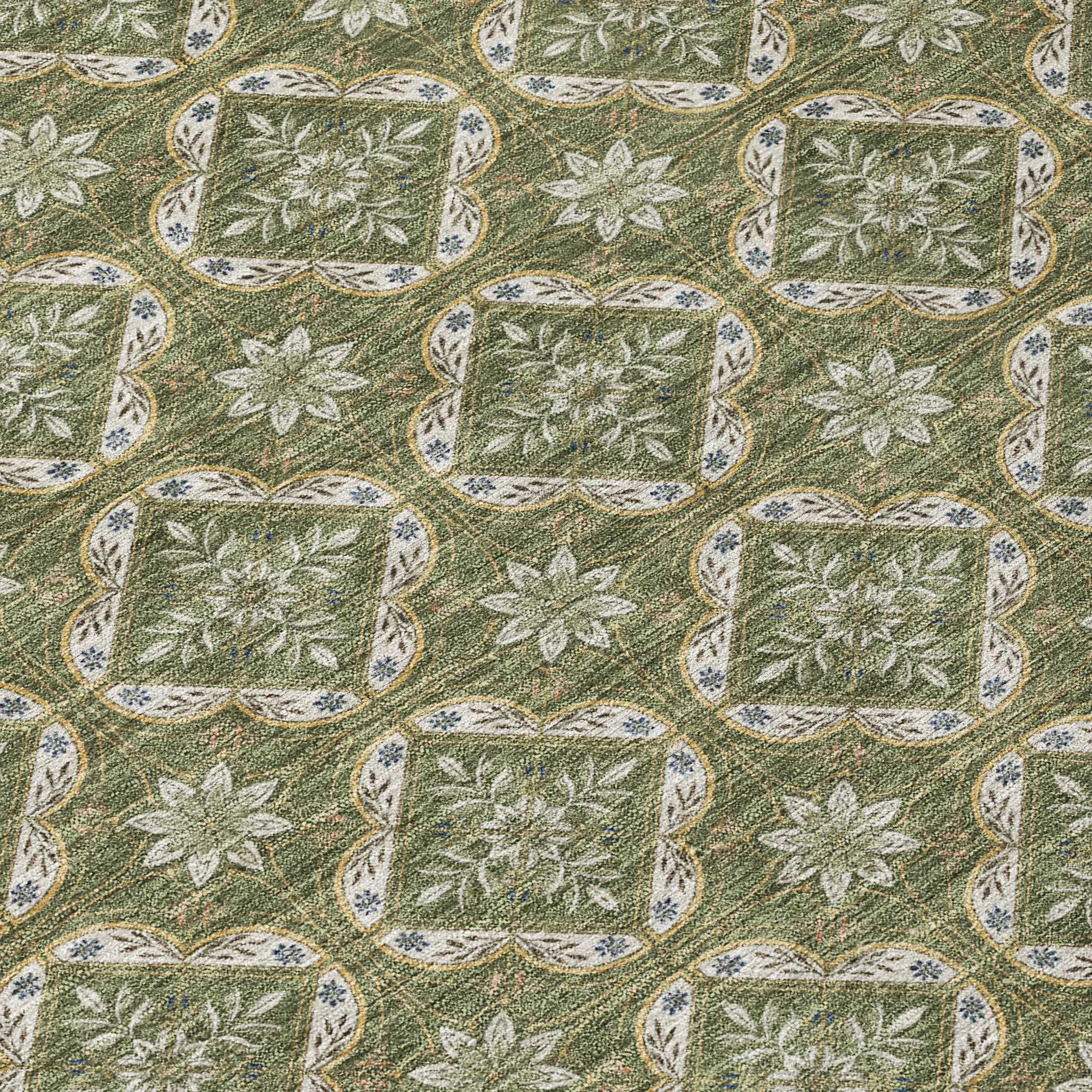 8' X 10' Olive Green And Green Geometric Washable Indoor Outdoor Area Rug Homeroots Outdoor