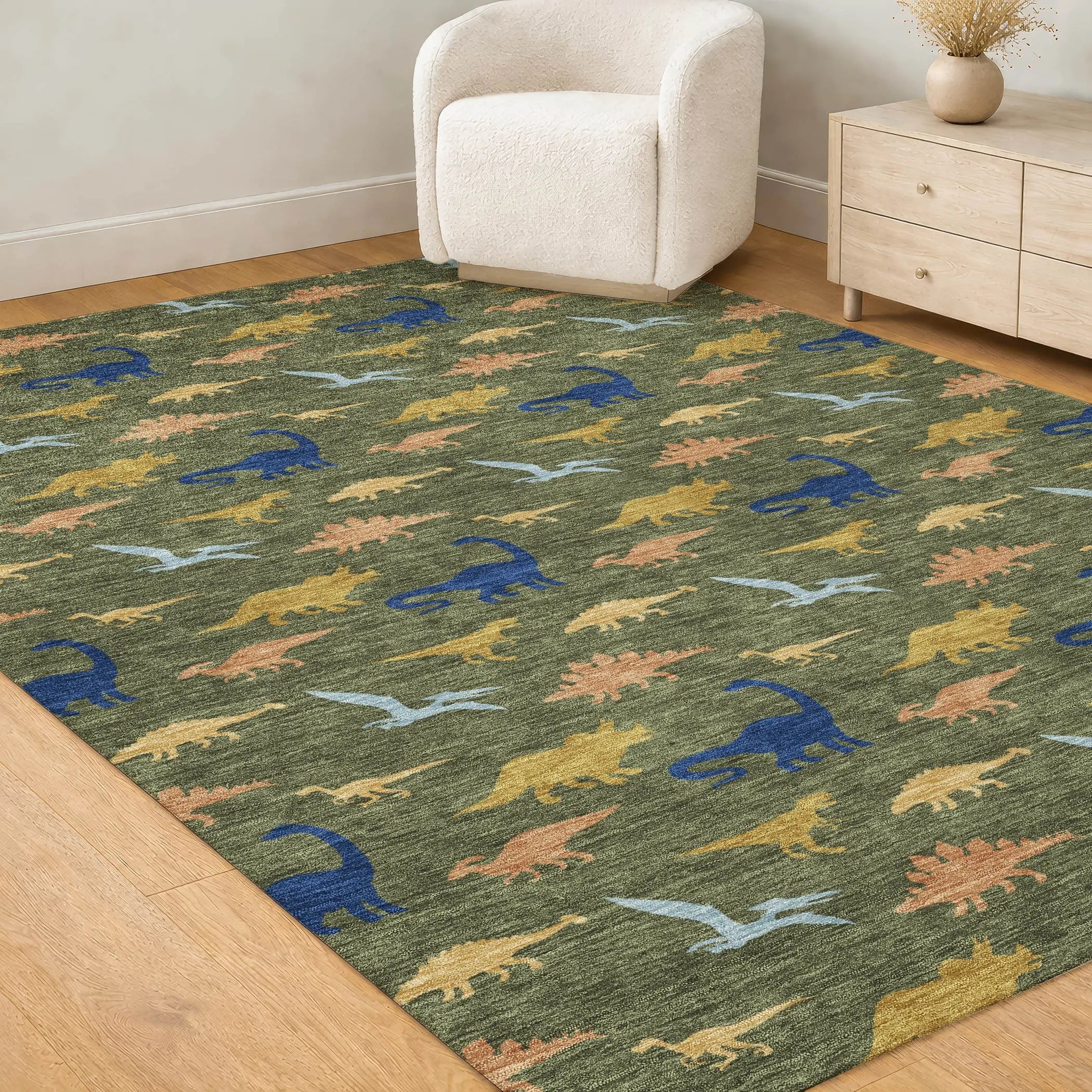 8' X 10' Olive Green And Green Geometric Washable Indoor Outdoor Area Rug Homeroots Outdoor