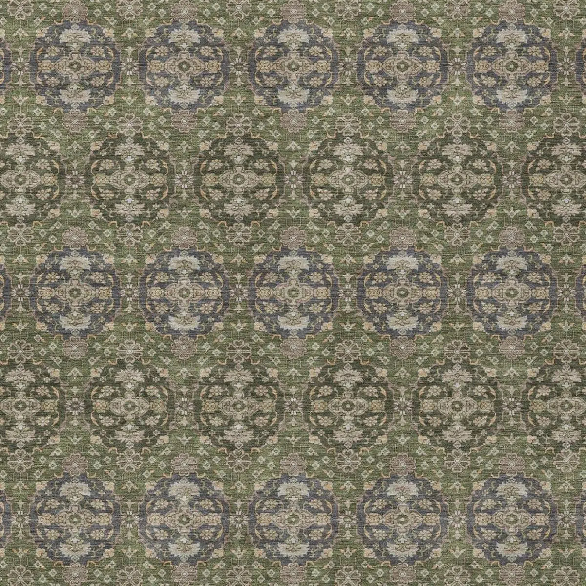 8' X 10' Olive Green And Green Striped Washable Indoor Outdoor Area Rug Homeroots Outdoor
