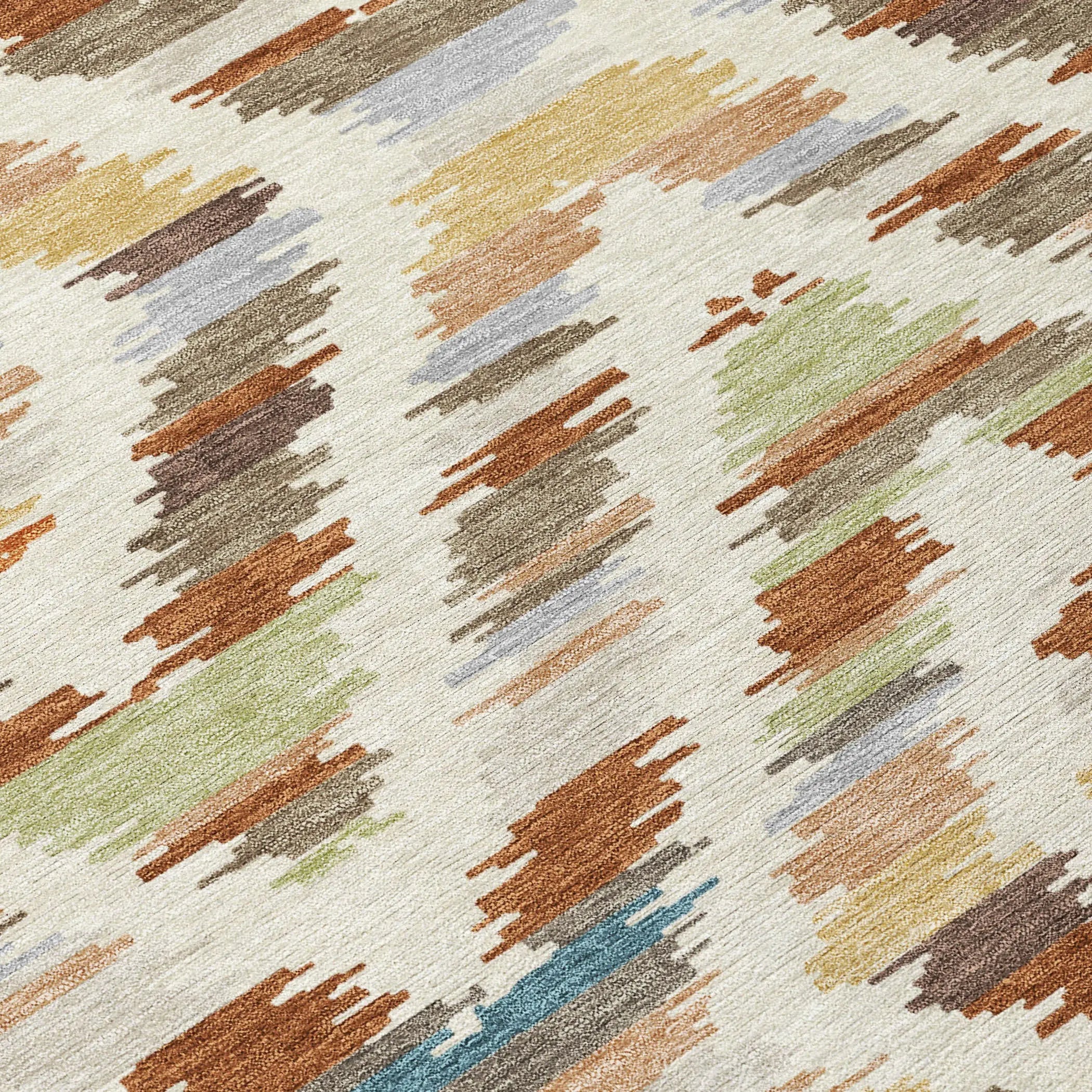8' X 10' Orange And Beige Tribal Washable Indoor Outdoor Area Rug Homeroots Outdoor