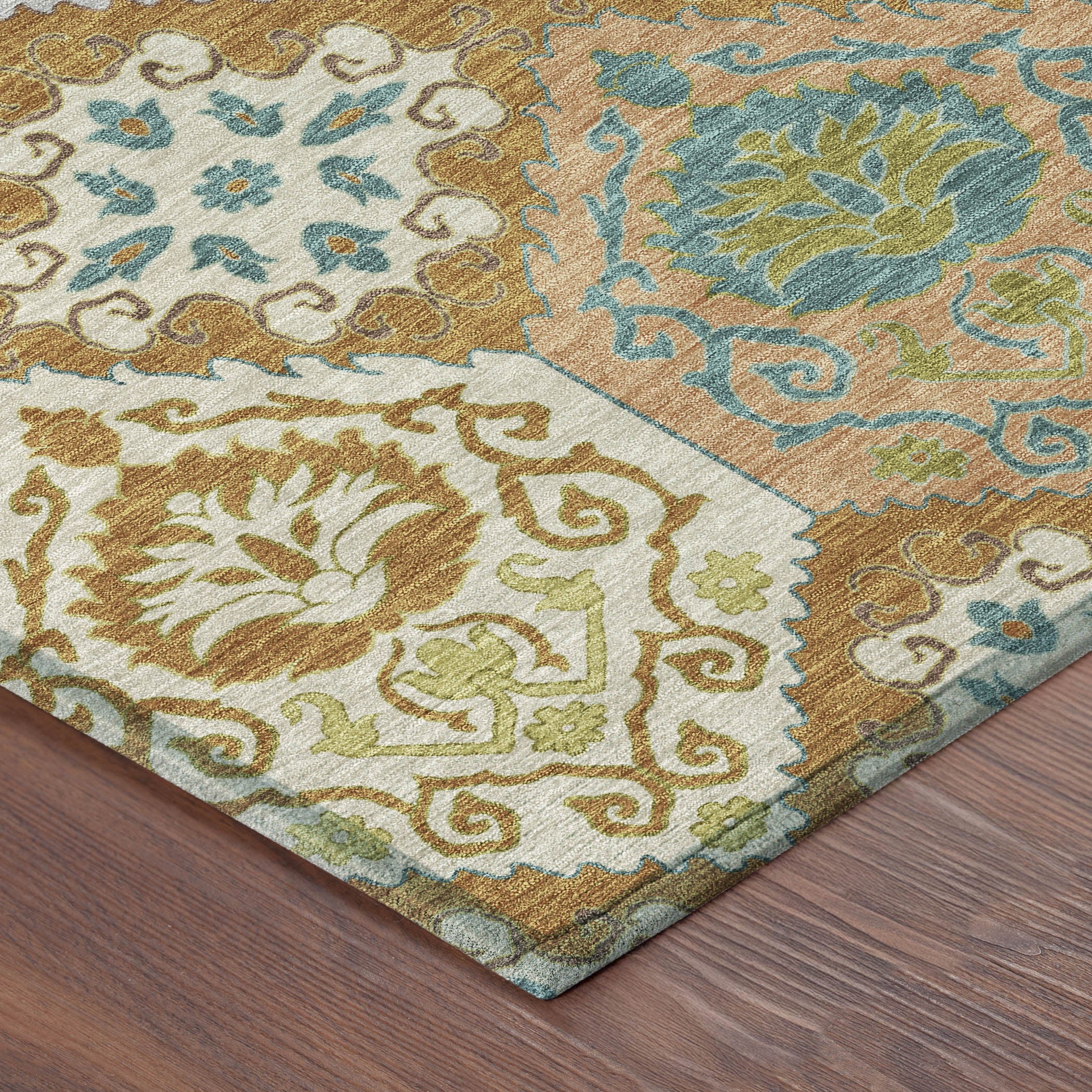 8' X 10' Orange And Brown Geometric Washable Indoor Outdoor Area Rug Homeroots Outdoor