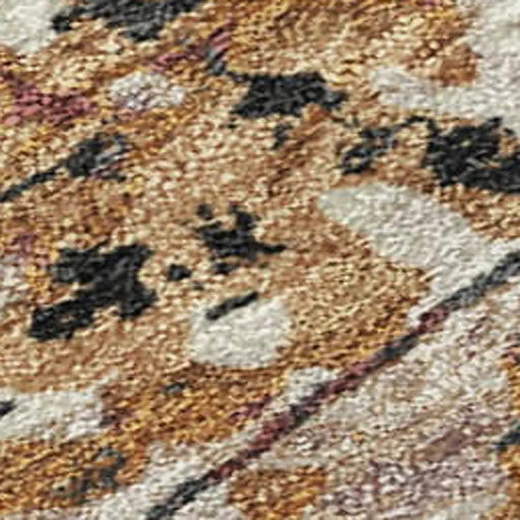 8' X 10' Orange And Copper Abstract Washable Indoor Outdoor Area Rug Homeroots Outdoor
