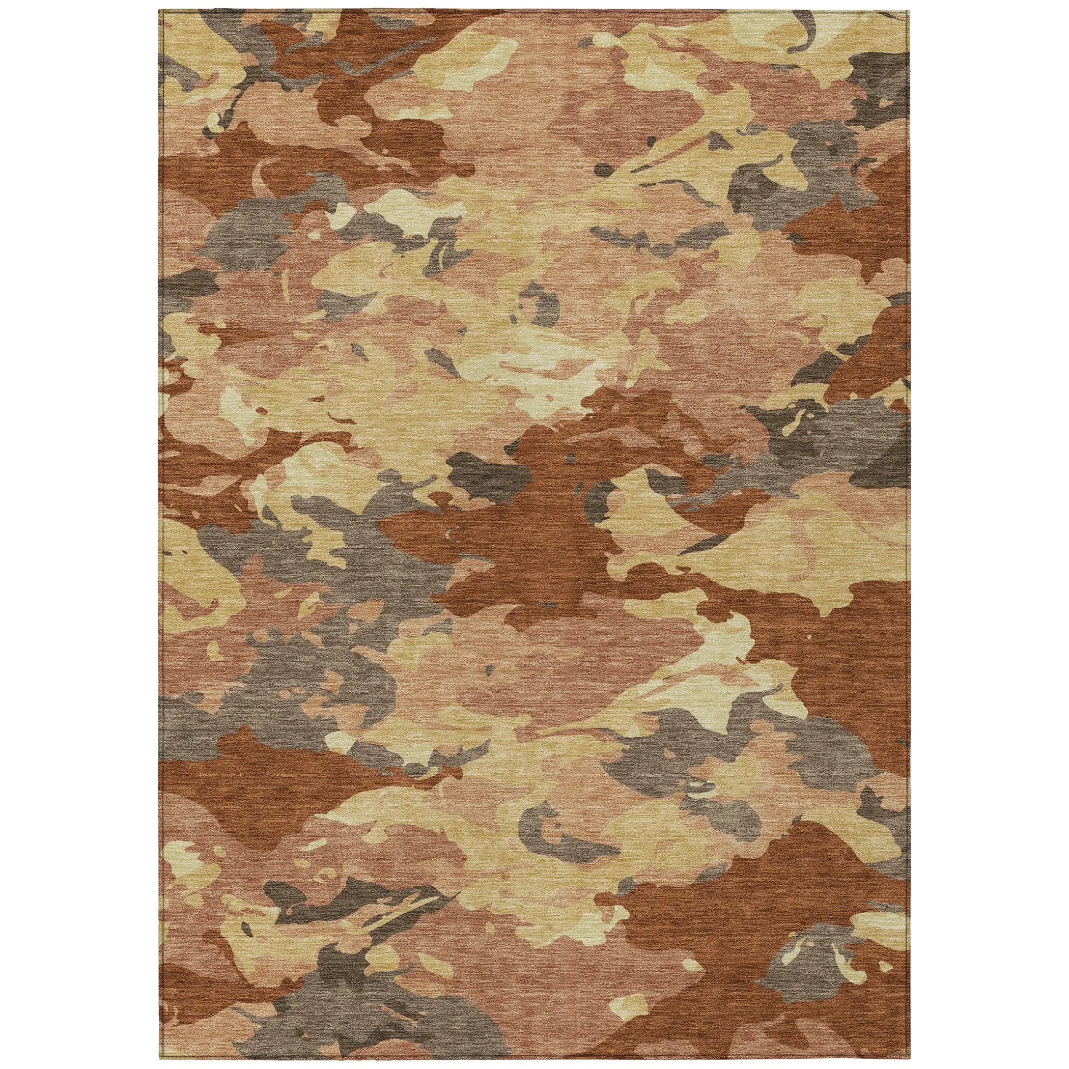 8' X 10' Orange And Copper Abstract Washable Indoor Outdoor Area Rug Homeroots Outdoor