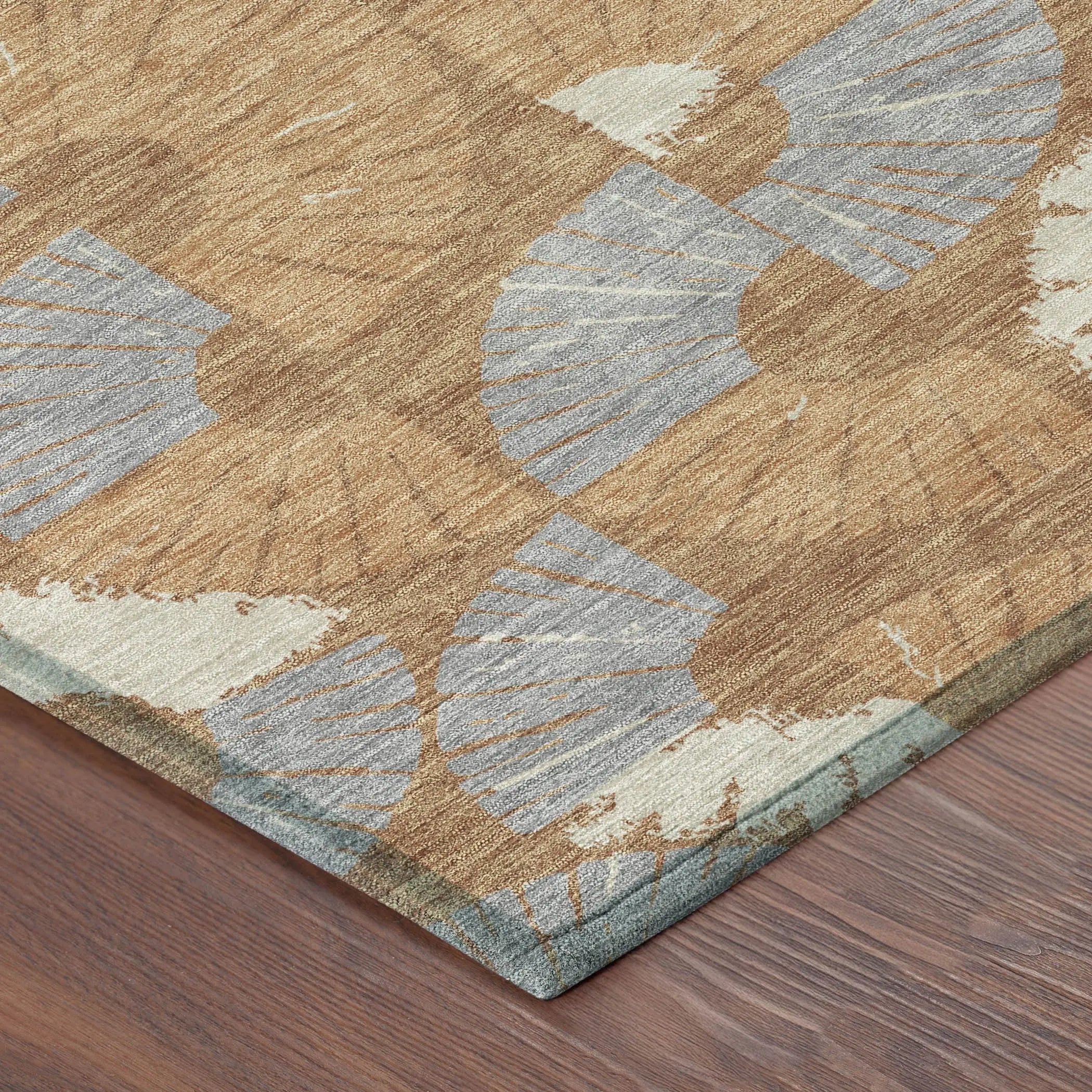 8' X 10' Orange And Copper Geometric Washable Indoor Outdoor Area Rug Homeroots Outdoor