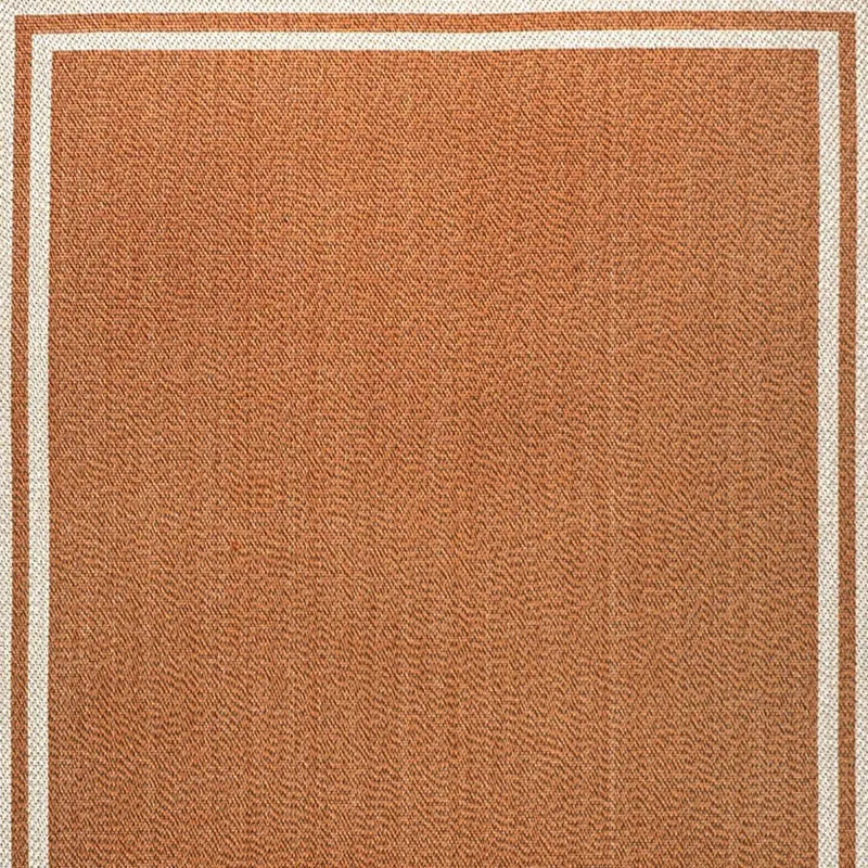 8' X 10' Orange And Cream Indoor Outdoor Area Rug Homeroots Outdoor