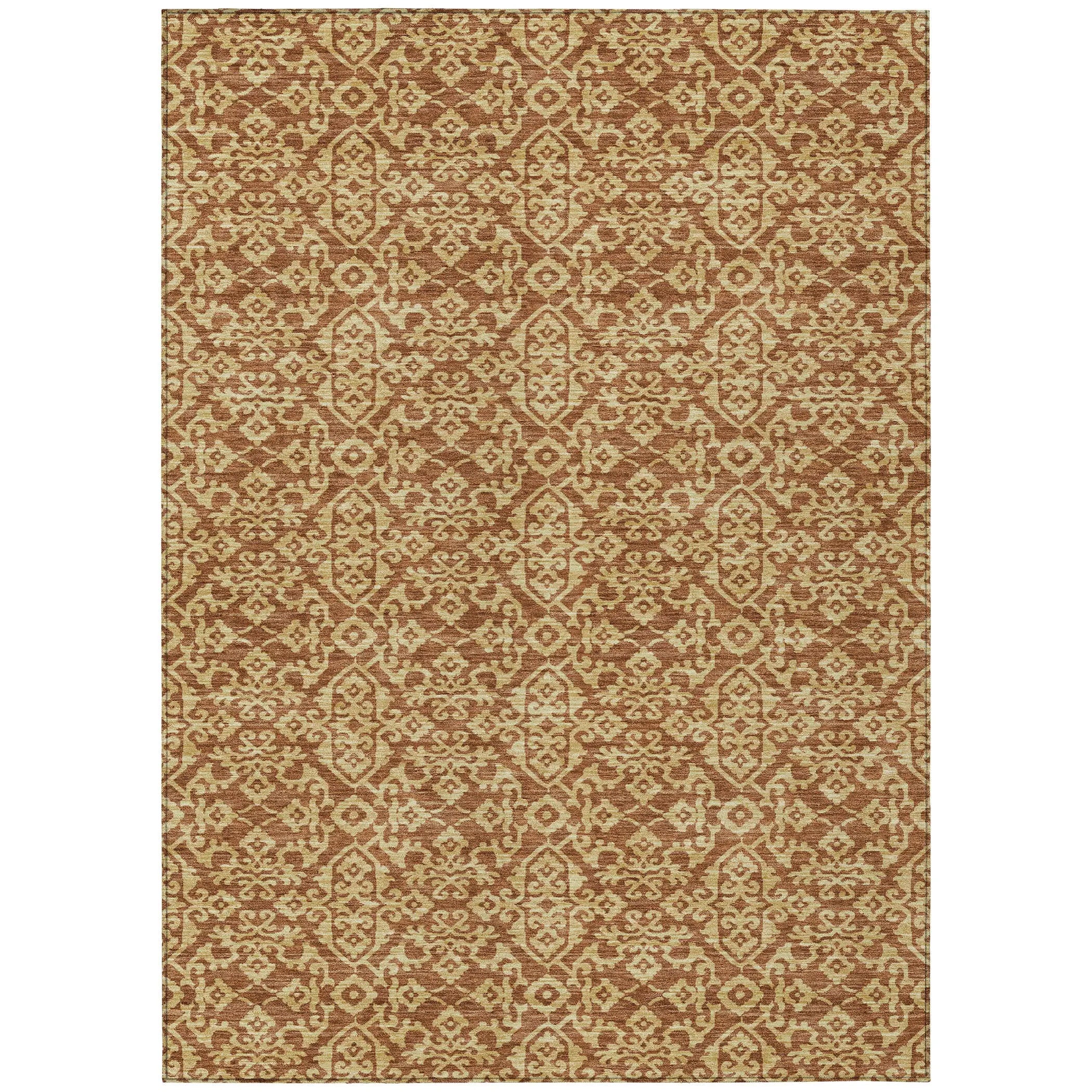 8' X 10' Orange And Graphite Oriental Washable Indoor Outdoor Area Rug Homeroots Outdoor