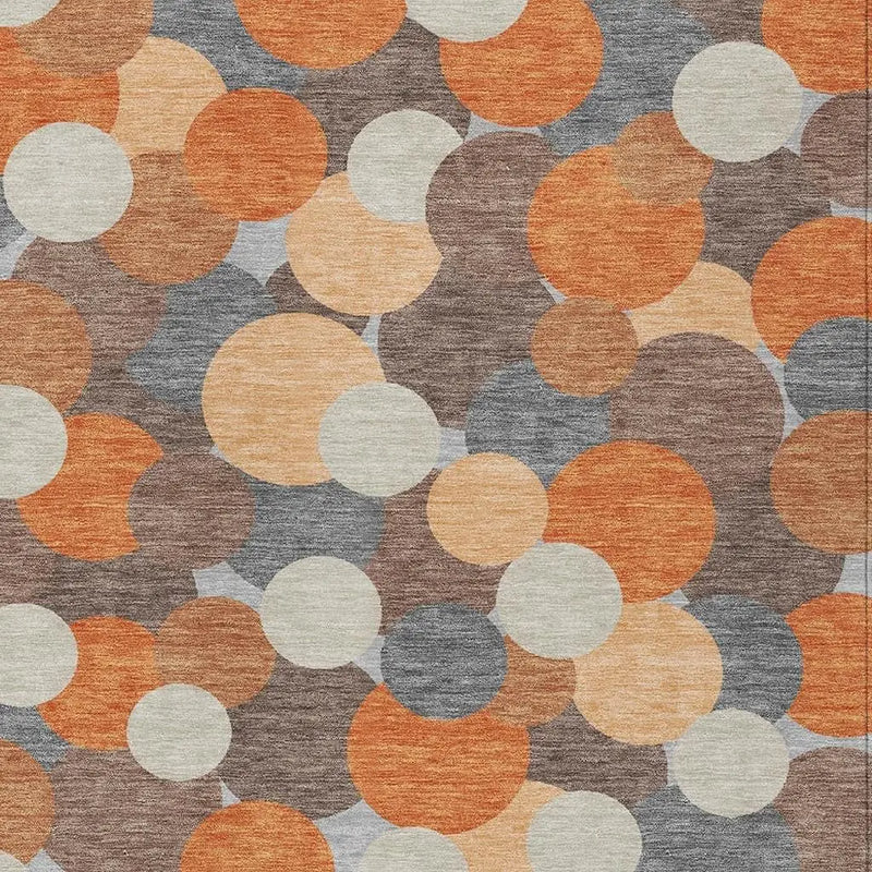 8' X 10' Orange And Gray Geometric Washable Indoor Outdoor Area Rug Homeroots Outdoor