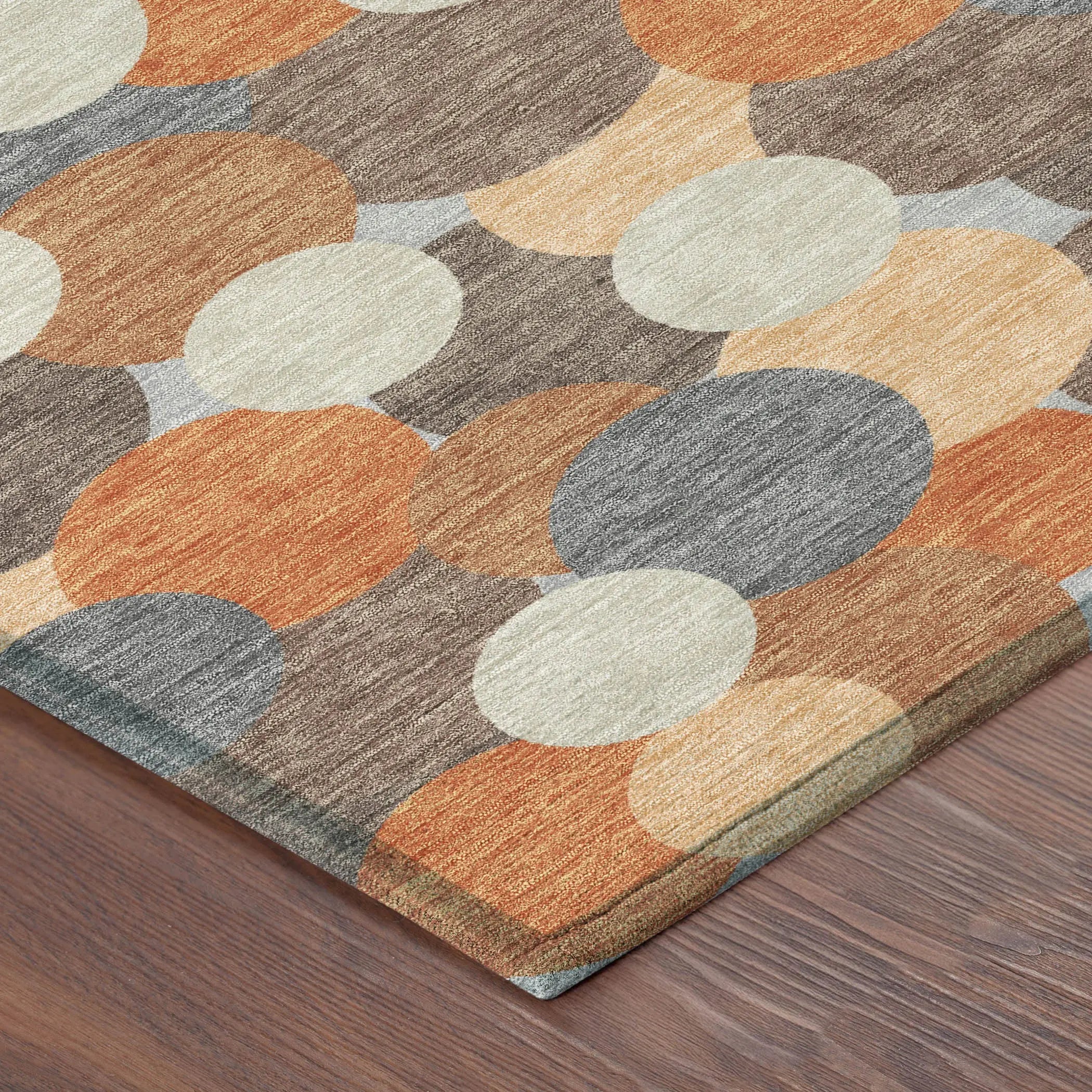 8' X 10' Orange And Gray Geometric Washable Indoor Outdoor Area Rug Homeroots Outdoor