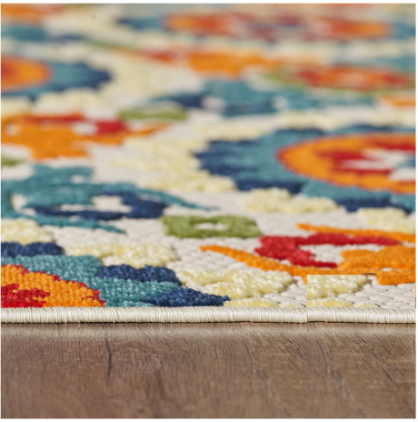 8' X 10' Orange And Ivory Indoor Outdoor Area Rug Homeroots Outdoor