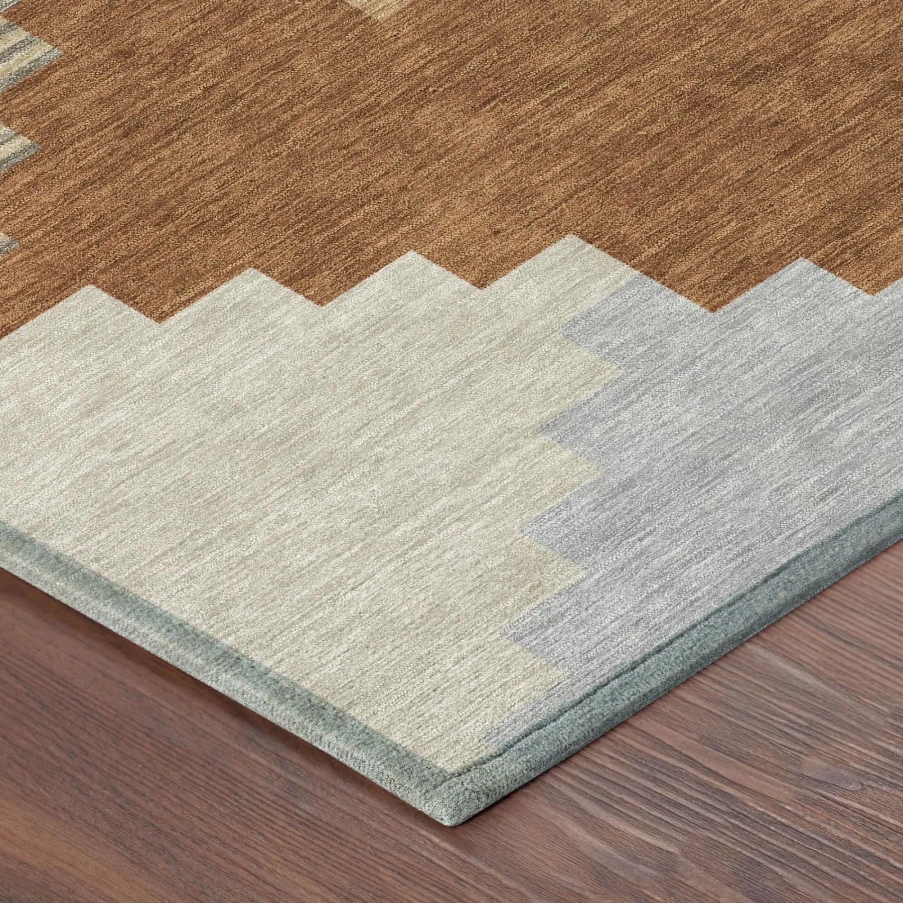 8' X 10' Orange And Silver Geometric Washable Indoor Outdoor Area Rug Homeroots Outdoor