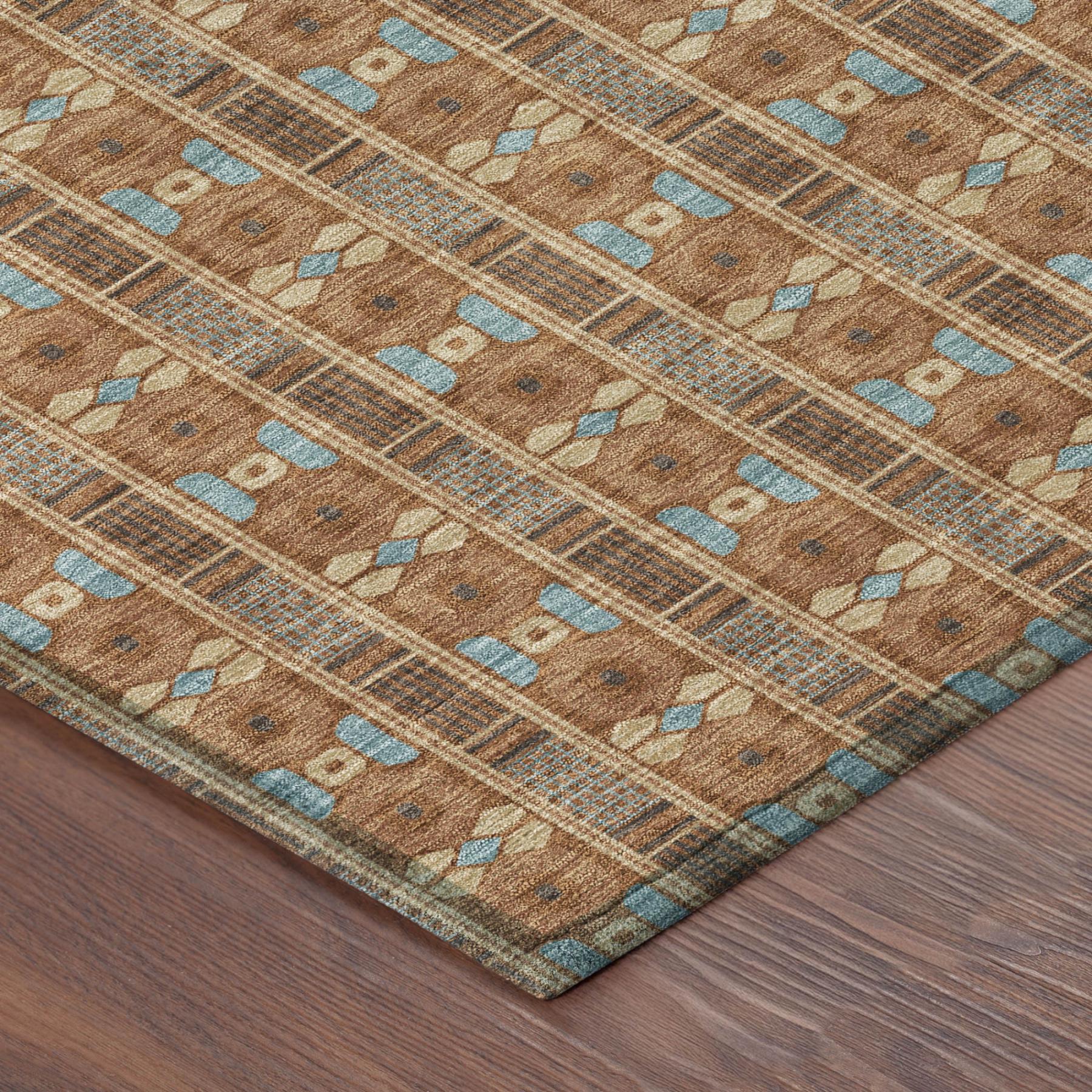 8' X 10' Orange And Teal Blue Striped Washable Indoor Outdoor Area Rug Homeroots Outdoor