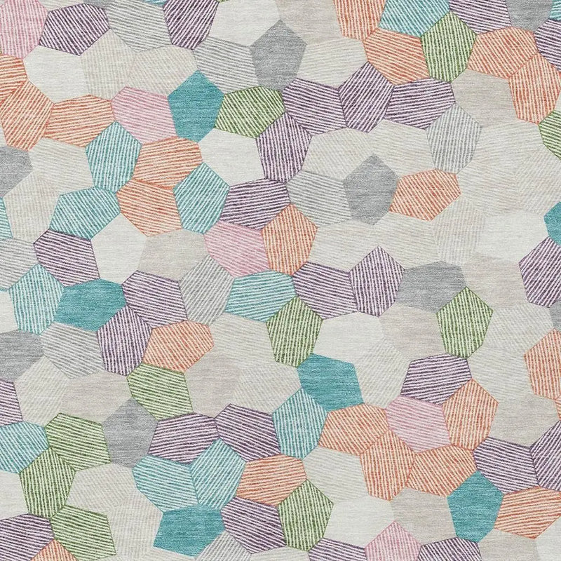 8' X 10' Pearl And Ivory Geometric Washable Indoor Outdoor Area Rug Homeroots Outdoor