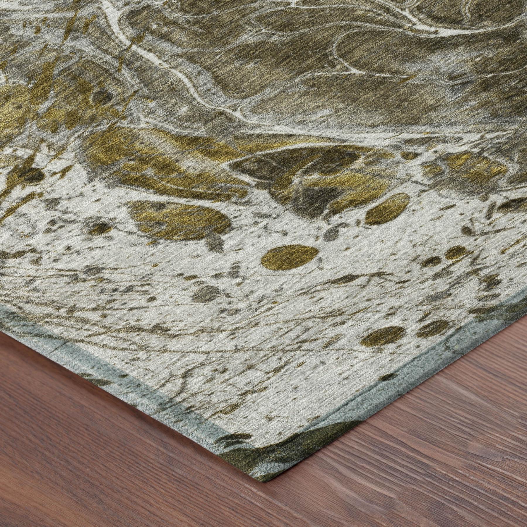 8' X 10' Pewter And Gray Abstract Washable Indoor Outdoor Area Rug Homeroots Outdoor