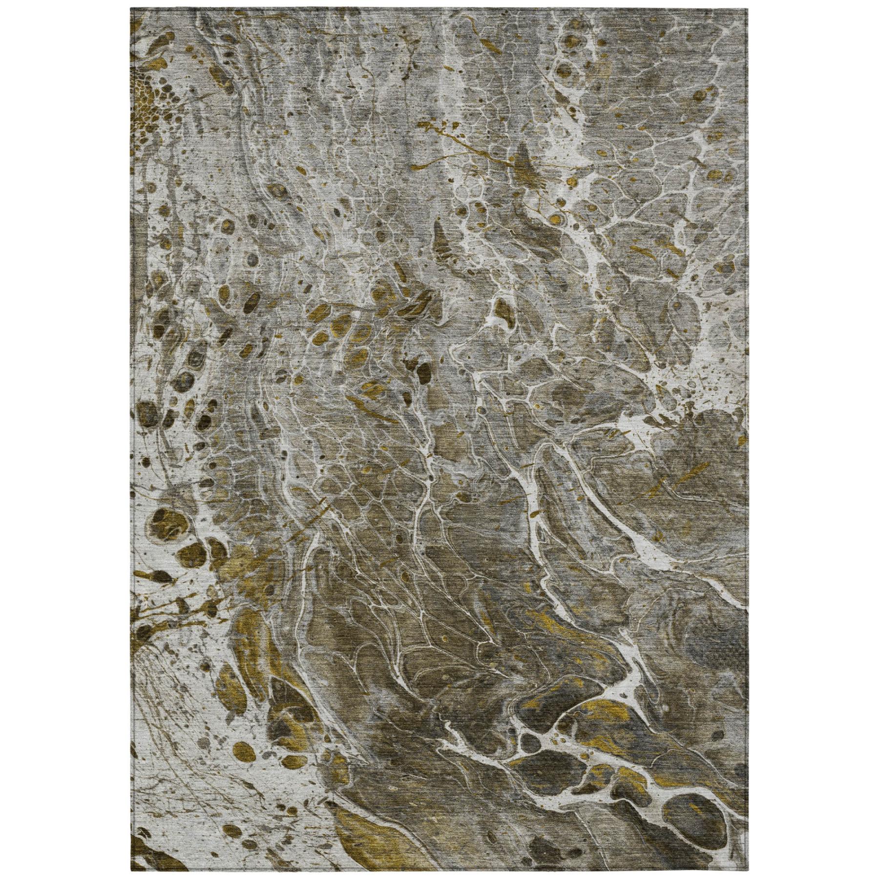 8' X 10' Pewter And Gray Abstract Washable Indoor Outdoor Area Rug Homeroots Outdoor