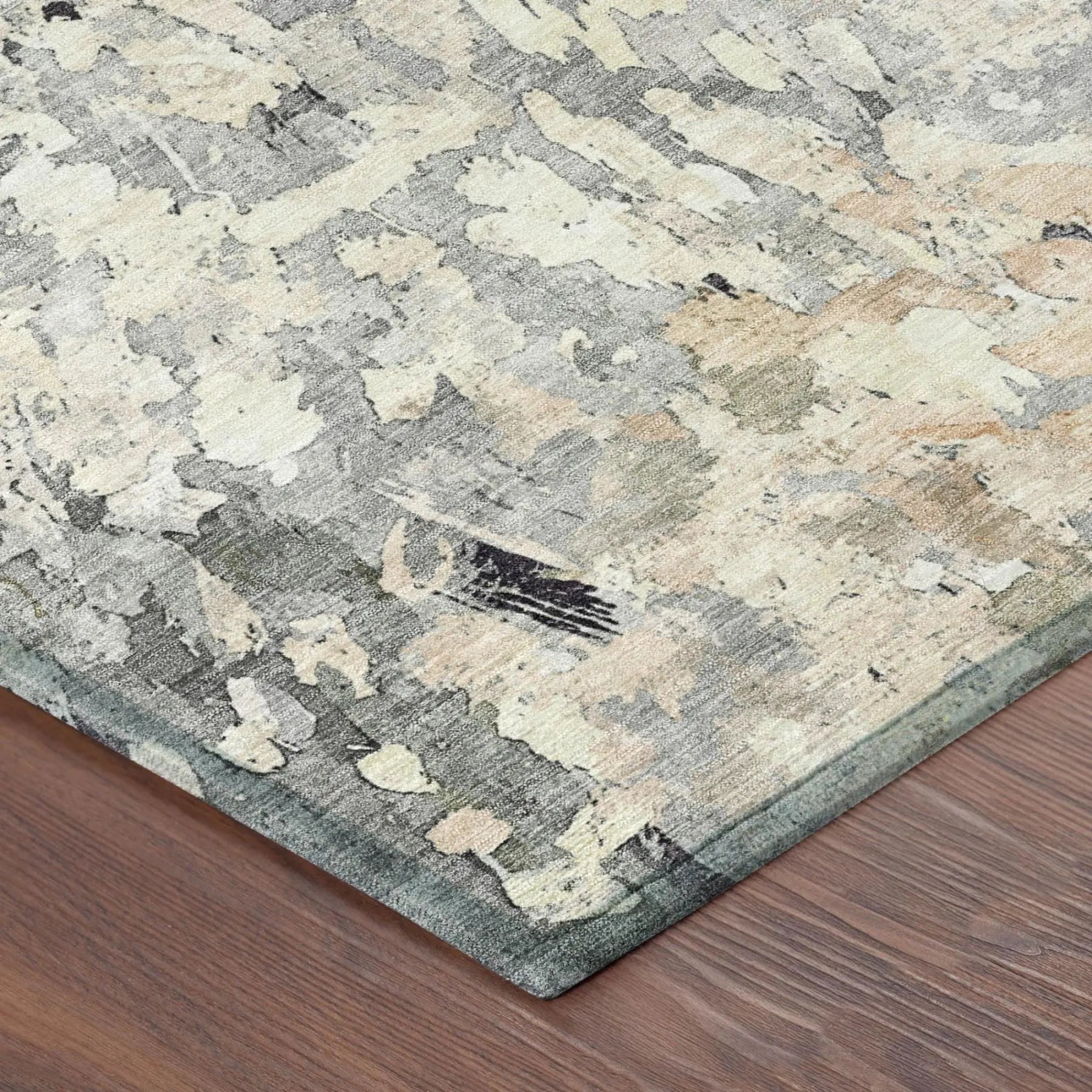 8' X 10' Pewter And Gray Abstract Washable Indoor Outdoor Area Rug Homeroots Outdoor