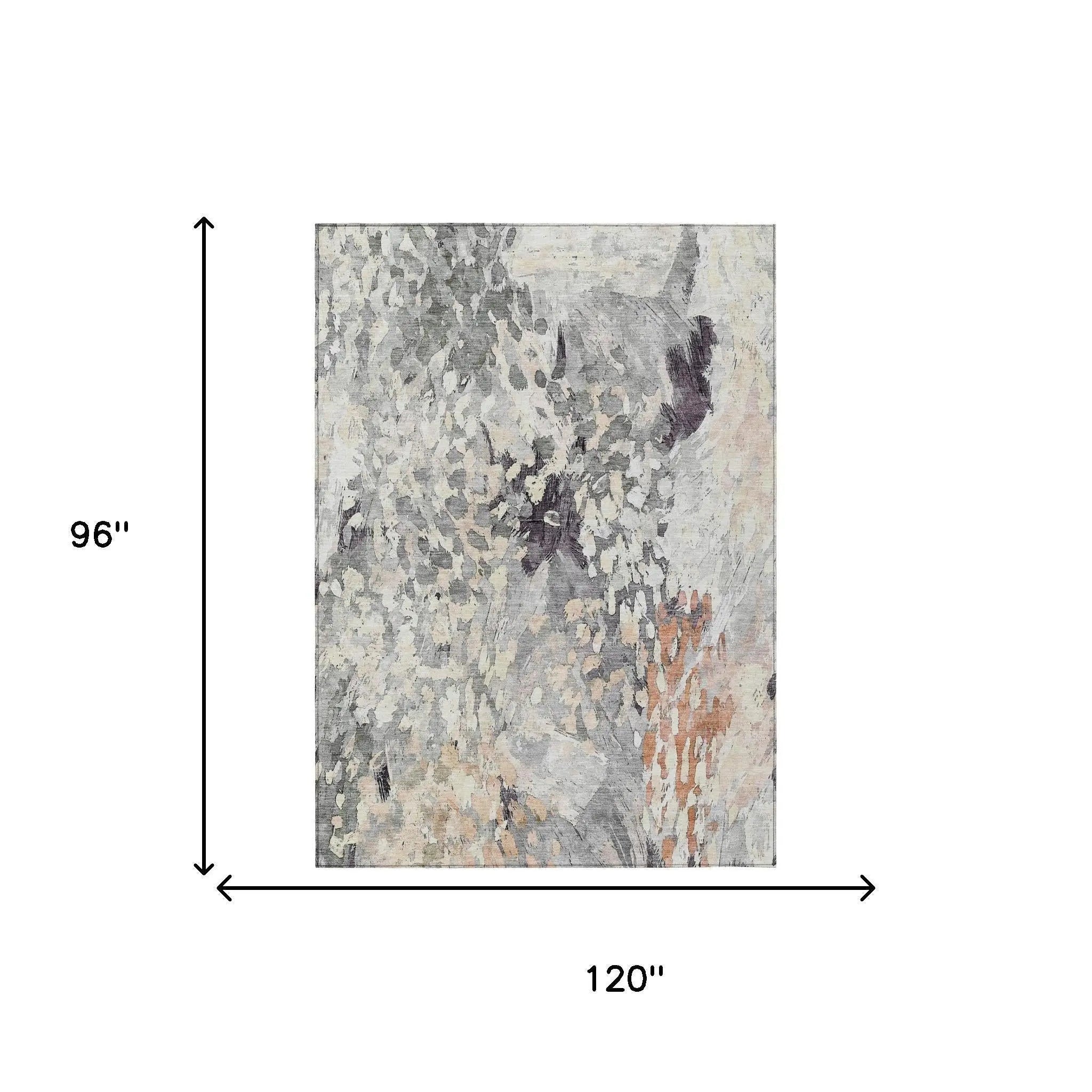 8' X 10' Pewter And Gray Abstract Washable Indoor Outdoor Area Rug Homeroots Outdoor