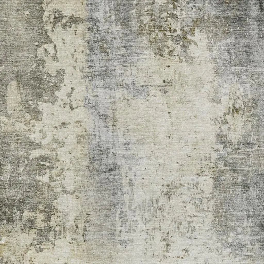 8' X 10' Pewter And Gray Abstract Washable Indoor Outdoor Area Rug Homeroots Outdoor