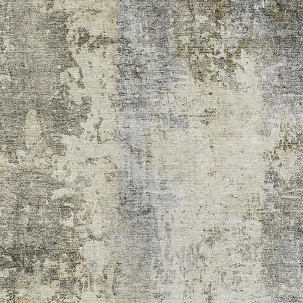 8' X 10' Pewter And Gray Abstract Washable Indoor Outdoor Area Rug Homeroots Outdoor