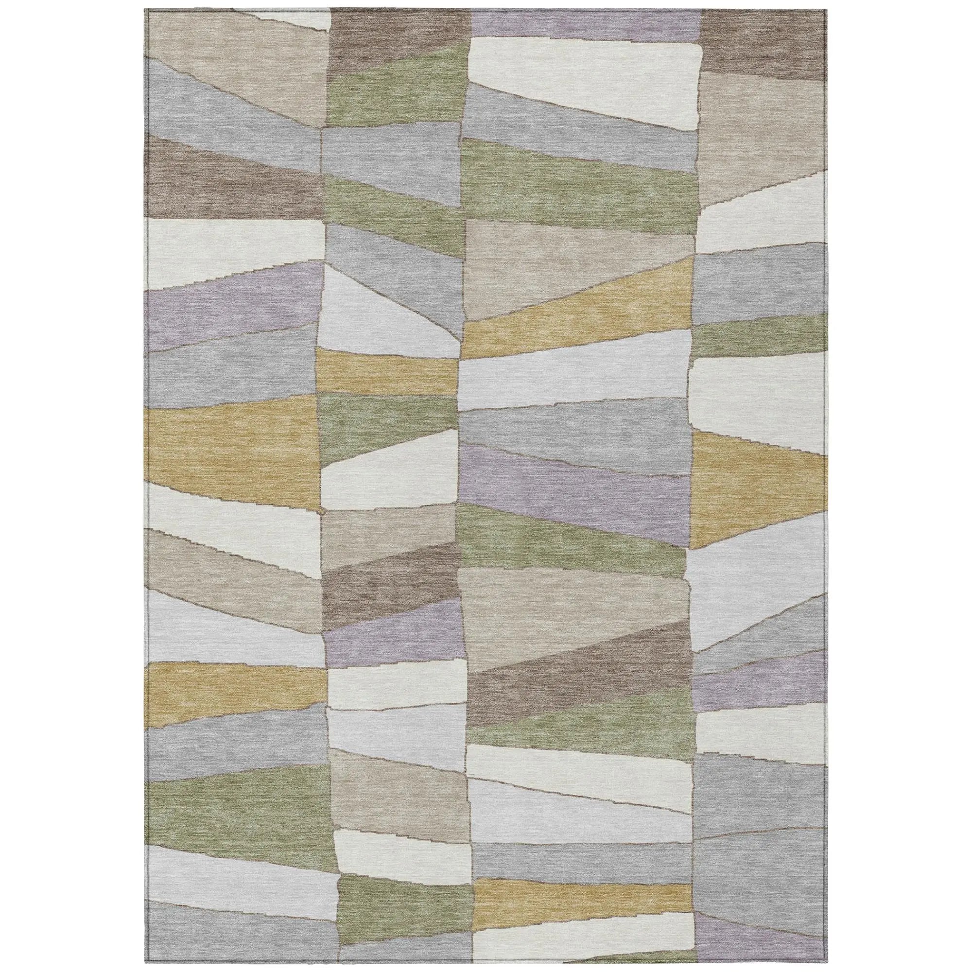 8' X 10' Pewter And Gray Geometric Washable Indoor Outdoor Area Rug Homeroots Outdoor