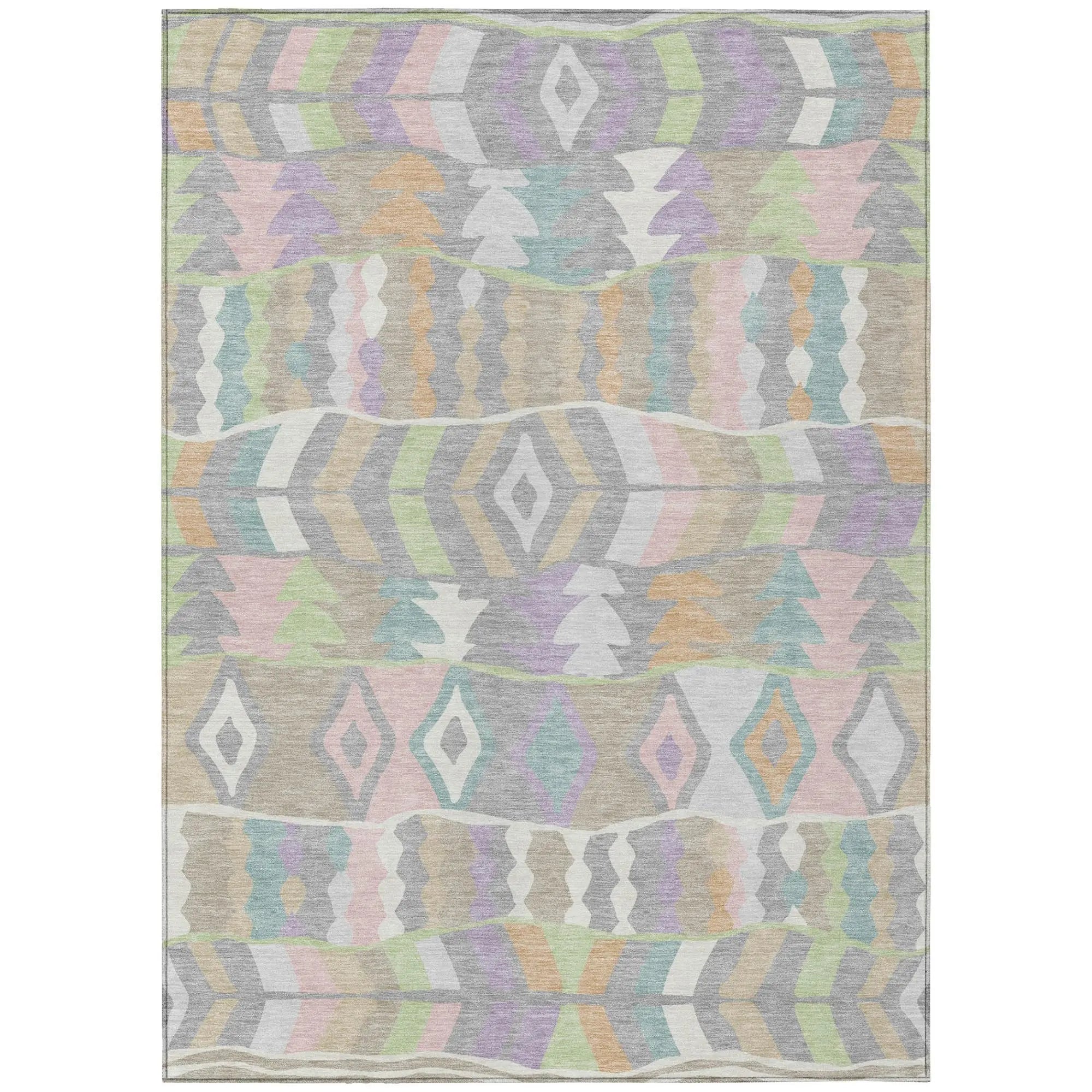 8' X 10' Pewter And Gray Geometric Washable Indoor Outdoor Area Rug Homeroots Outdoor