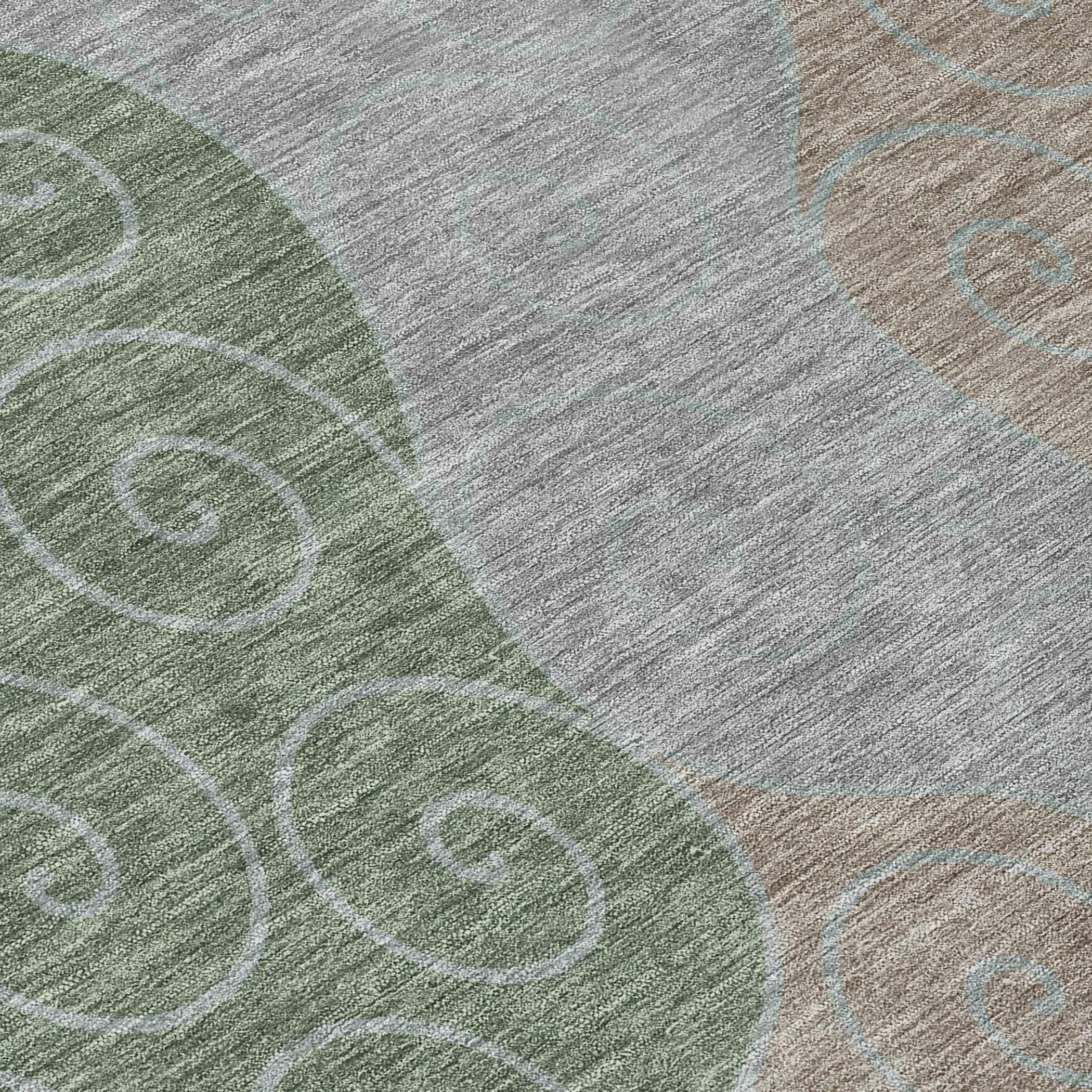 8' X 10' Pewter And Taupe Abstract Washable Indoor Outdoor Area Rug Homeroots Outdoor