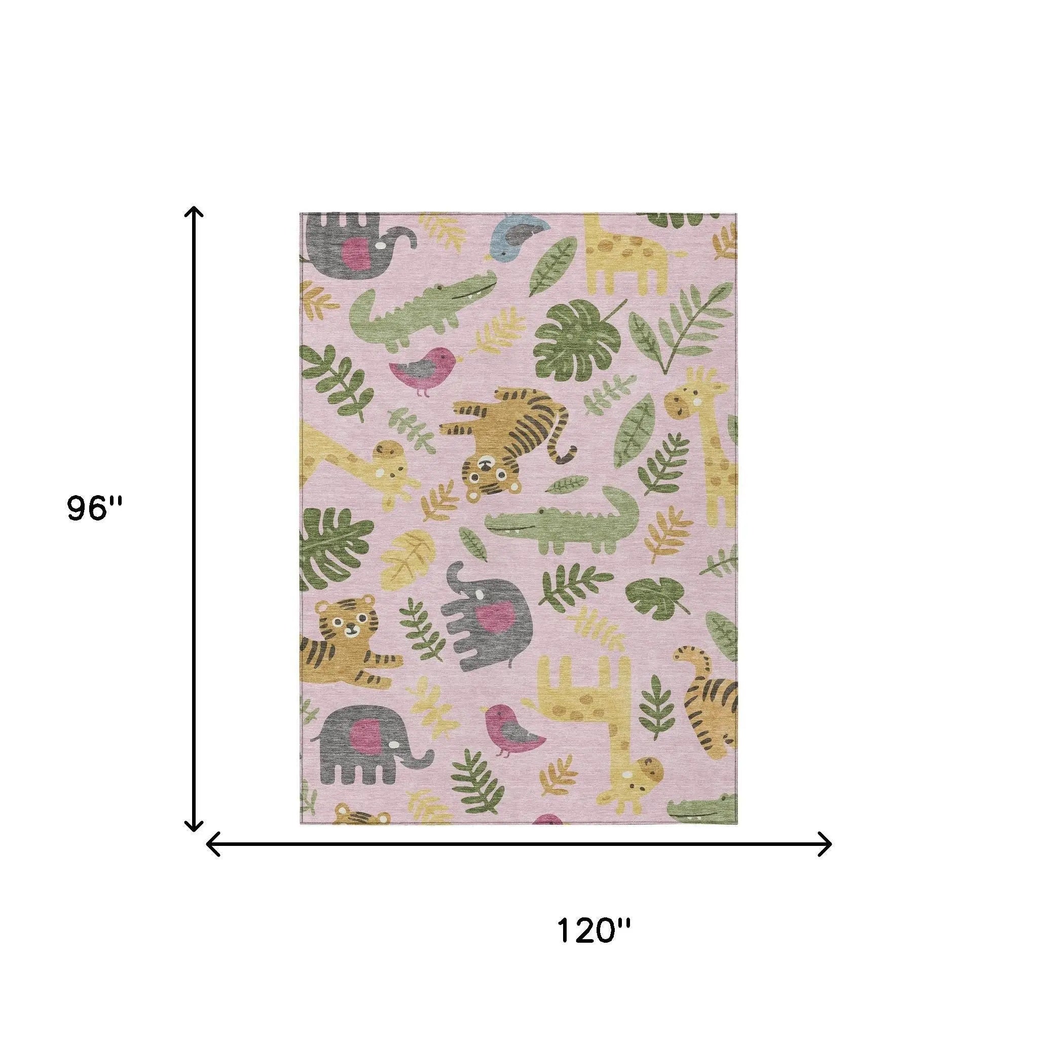 8' X 10' Pink And Ivory Abstract Washable Indoor Outdoor Area Rug Homeroots Outdoor
