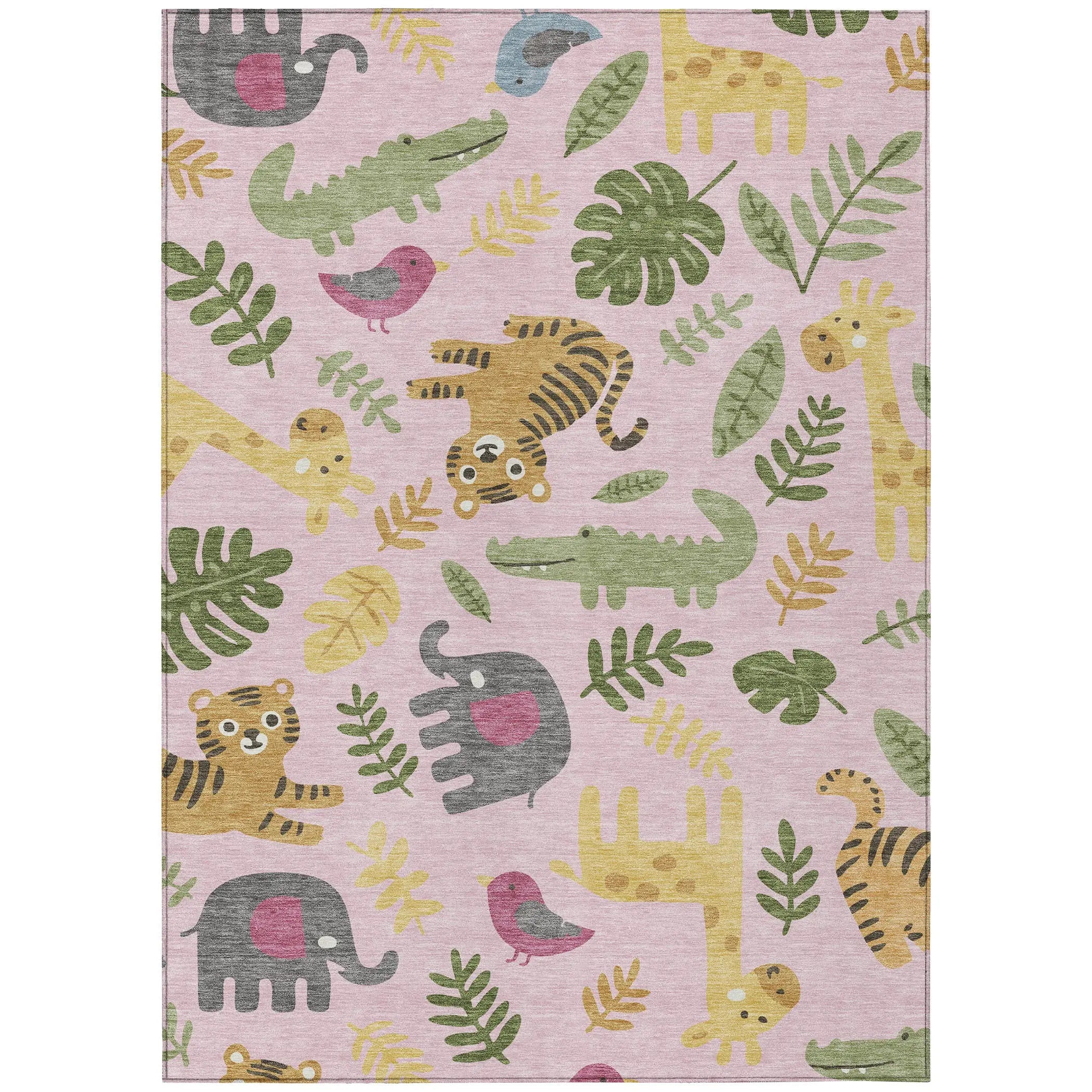 8' X 10' Pink And Ivory Abstract Washable Indoor Outdoor Area Rug Homeroots Outdoor