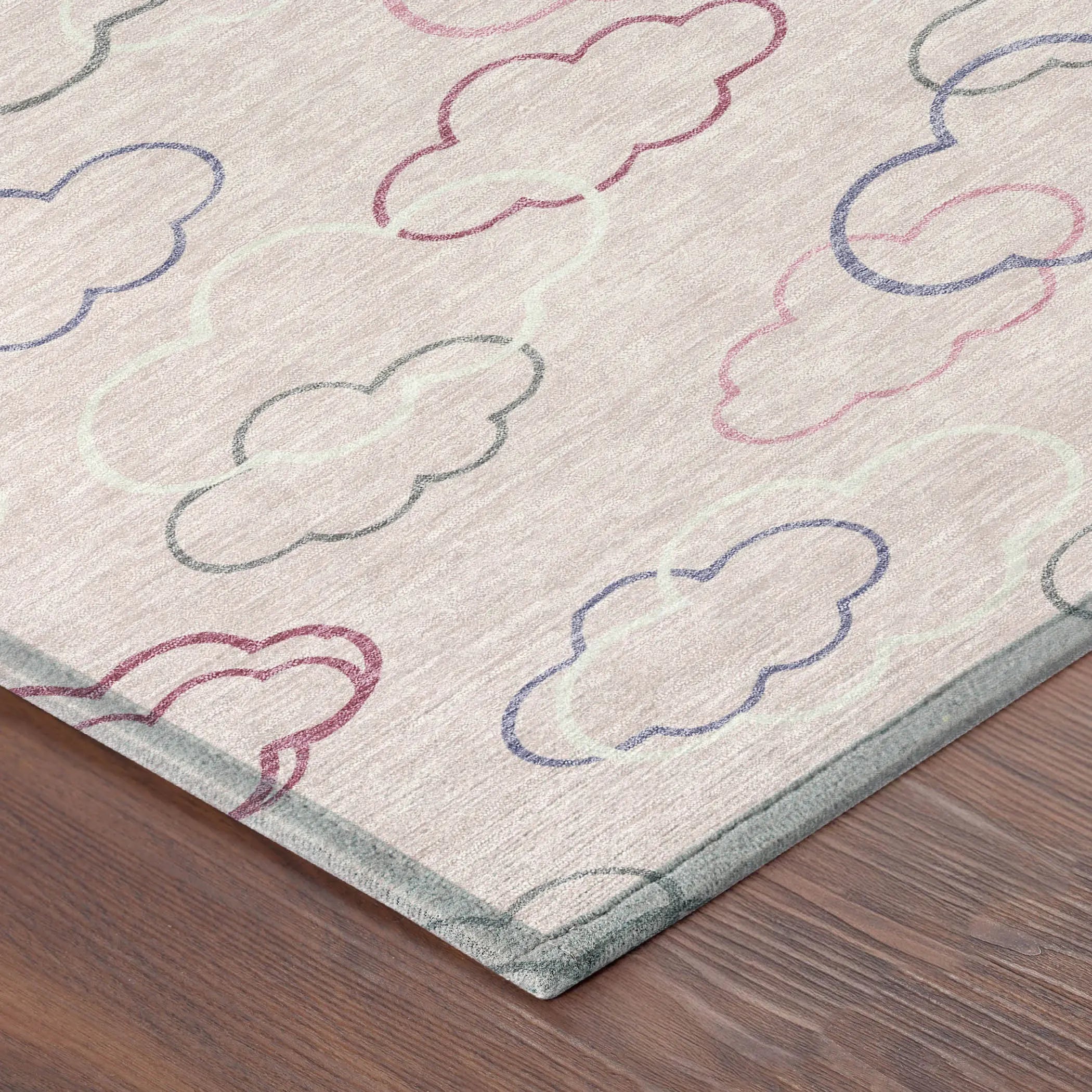 8' X 10' Pink And Ivory Abstract Washable Indoor Outdoor Area Rug Homeroots Outdoor